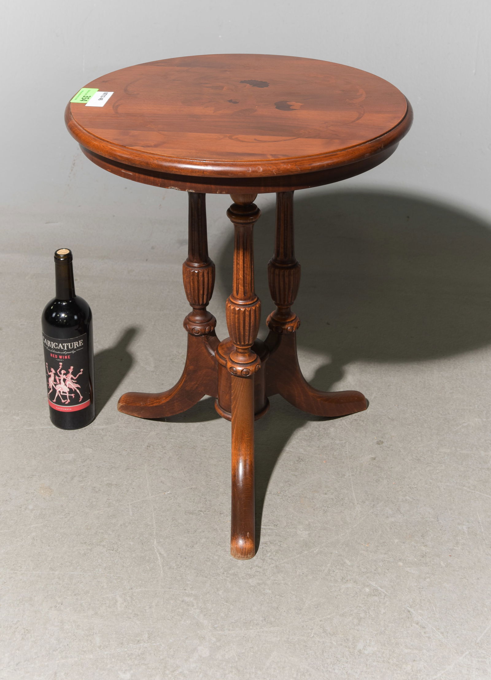 French Round Walnut Occasional Table: French Round Walnut Occasional Table - 23 in tall x 20 inch diameter