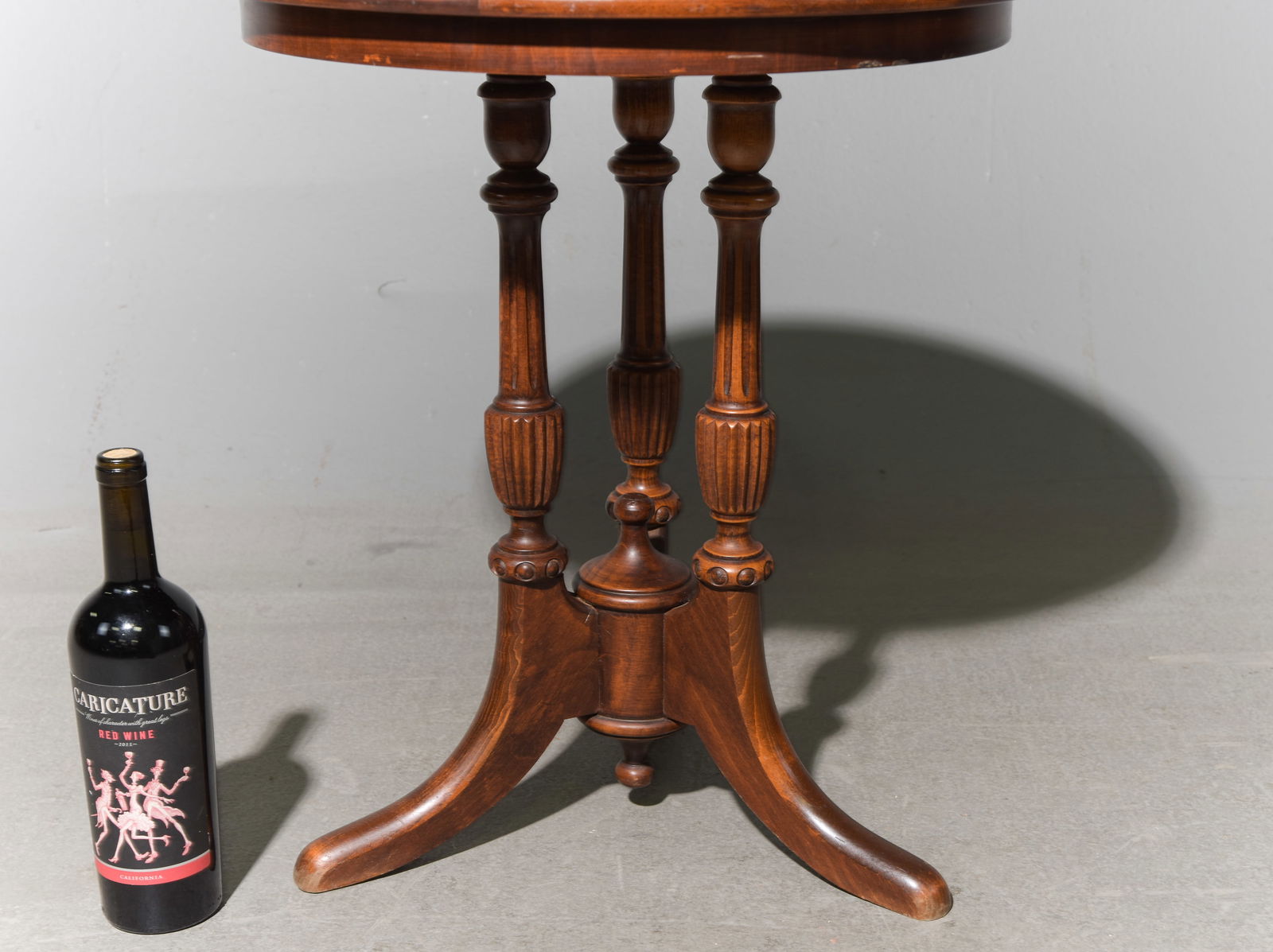 French Round Walnut Occasional Table - 3
