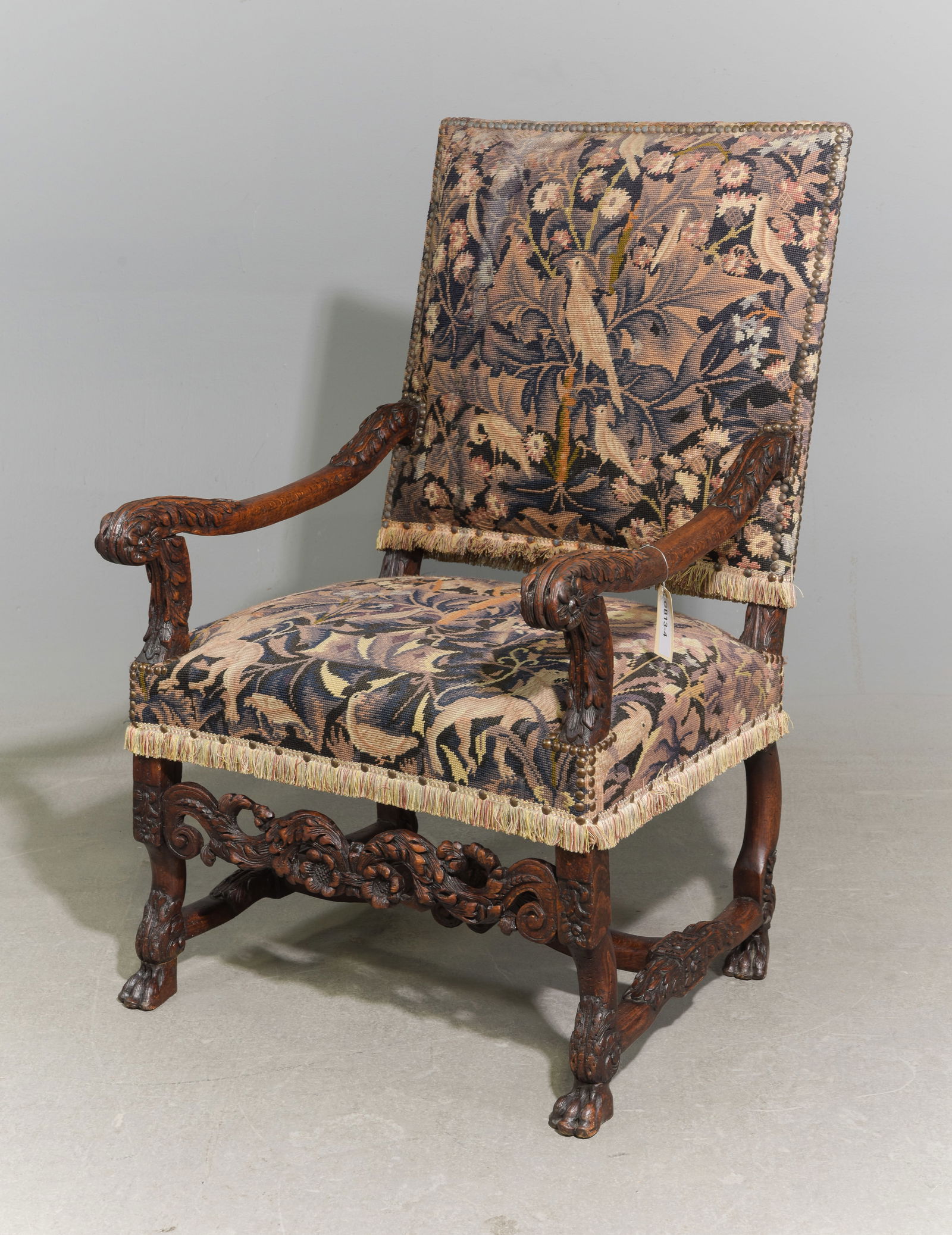 Renaissance Style Carved Oak Arm Chair (1 of 4)