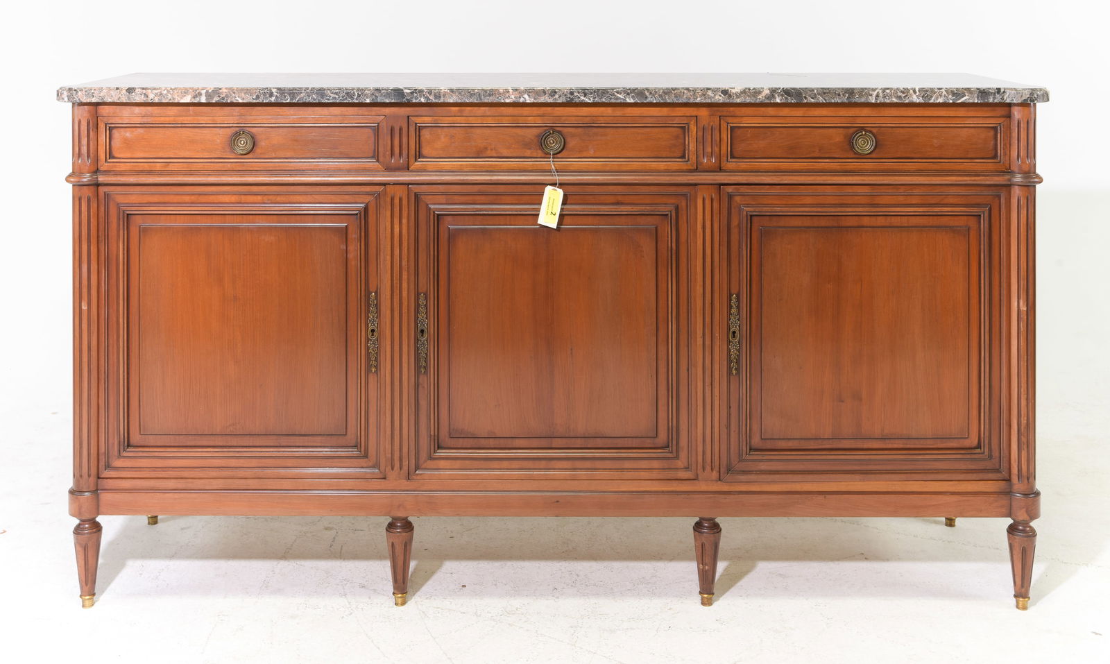 Louis XVI Style Marble Top 3 Door Sideboard (1 of 6)