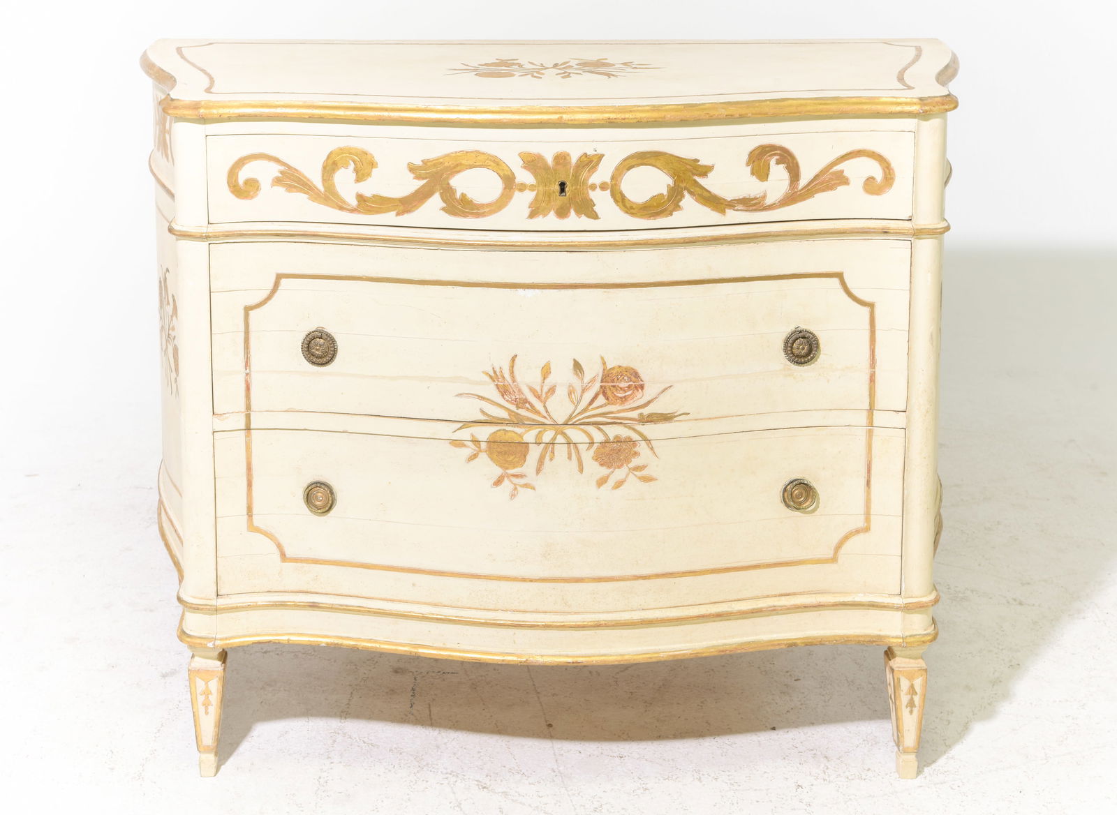 Louis XVI Style Painted & Gilt Chest (1 of 5)