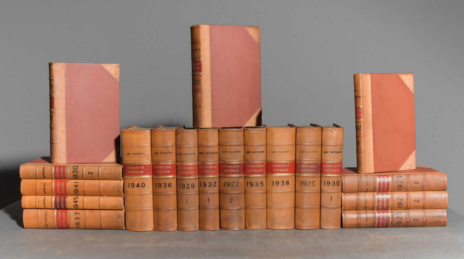 19 Assorted Leather Bound European Books: 19 Assorted Leather Bound European Books - 9.5 in tall x 6.75 x 3