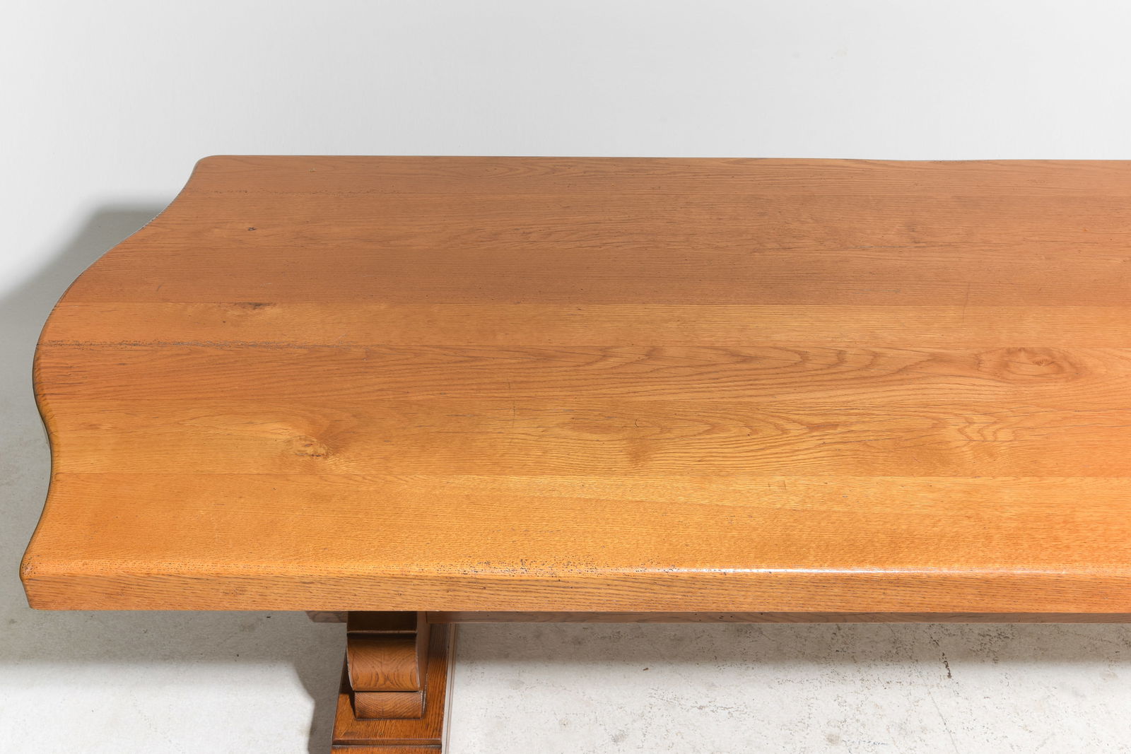 French Solid Oak Trestle Base Monastery Table - 2