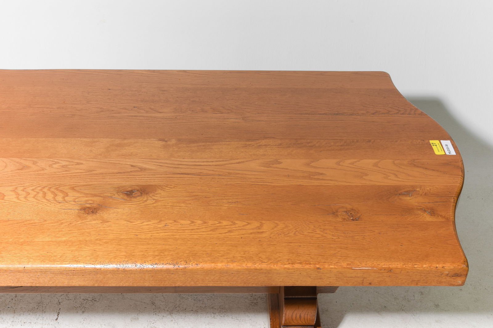 French Solid Oak Trestle Base Monastery Table - 3