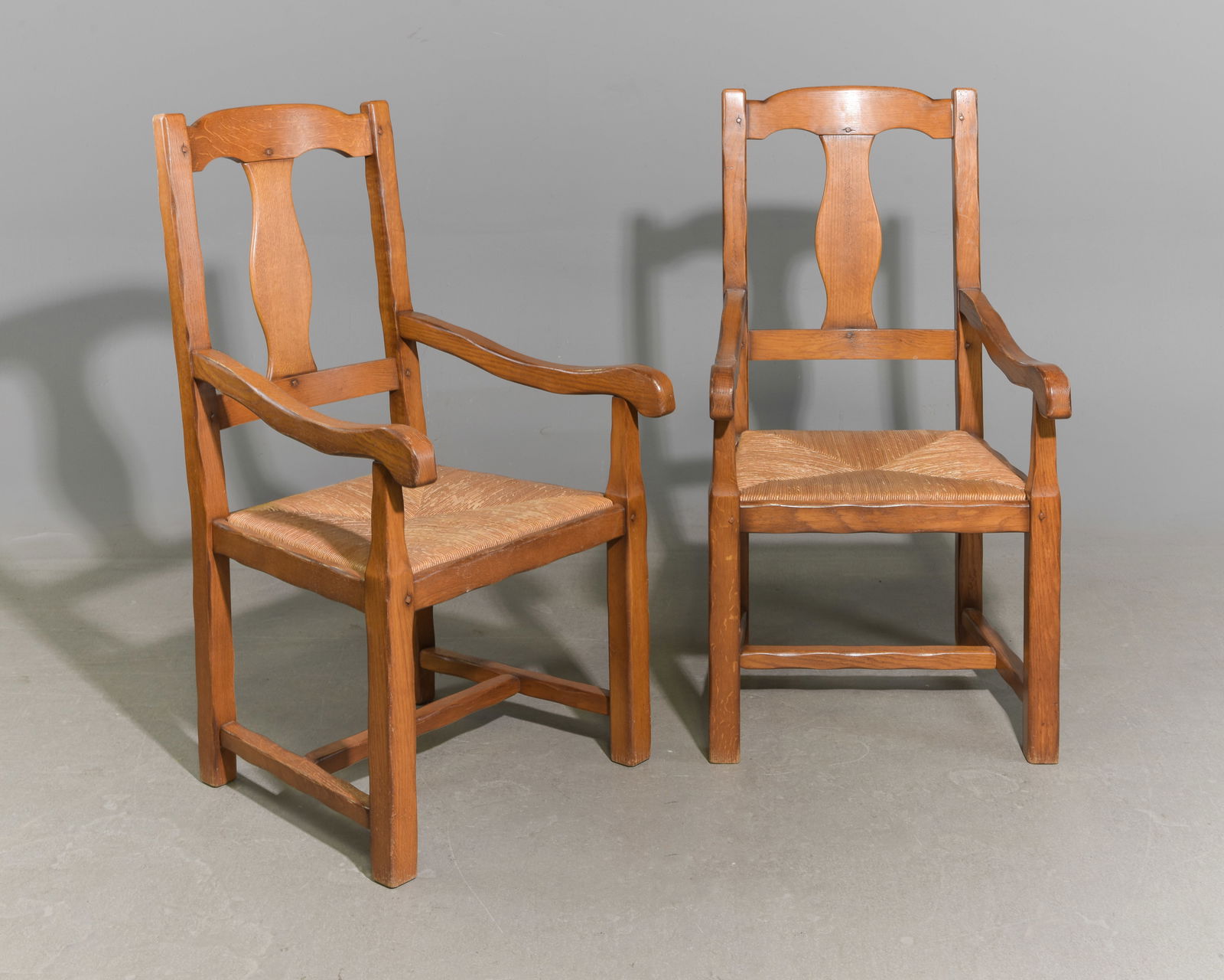 French Pair Of High Back Rush Seat Chairs (1 of 4)
