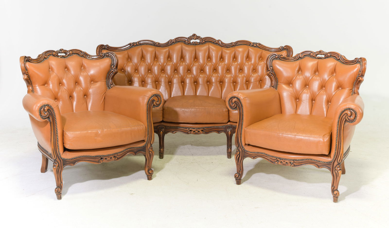 Louis XV Style Sofa Set - Sofa & 2 Arm Chairs (1 of 7)