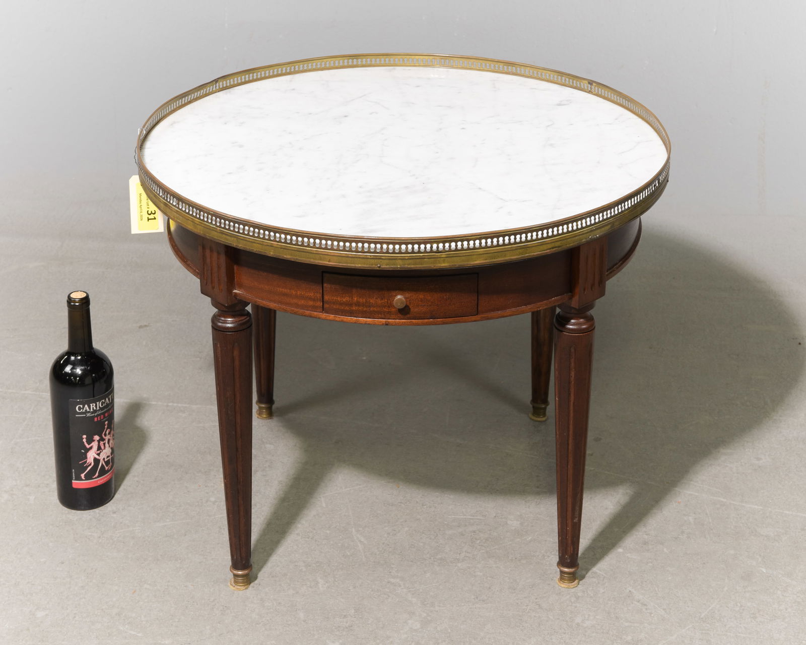 Louis XVI Style White Marble Top Boulette Table #1 (1 of 3)