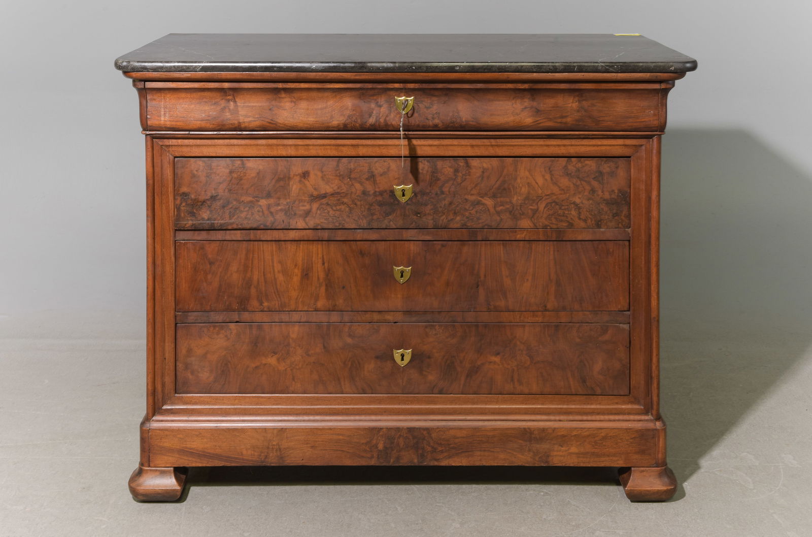 Louis Philippe Style Marble Top 4 Drawers Chest #2 (1 of 5)