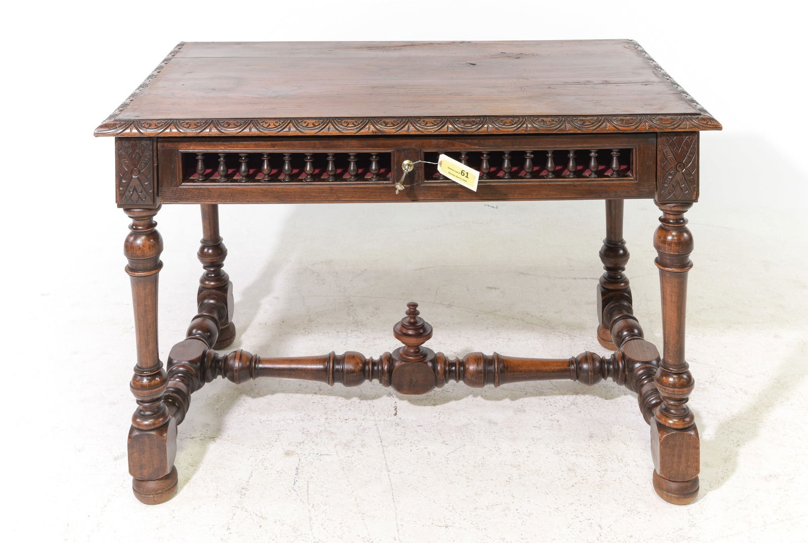 Breton Style Carved Oak Writing Table (1 of 6)