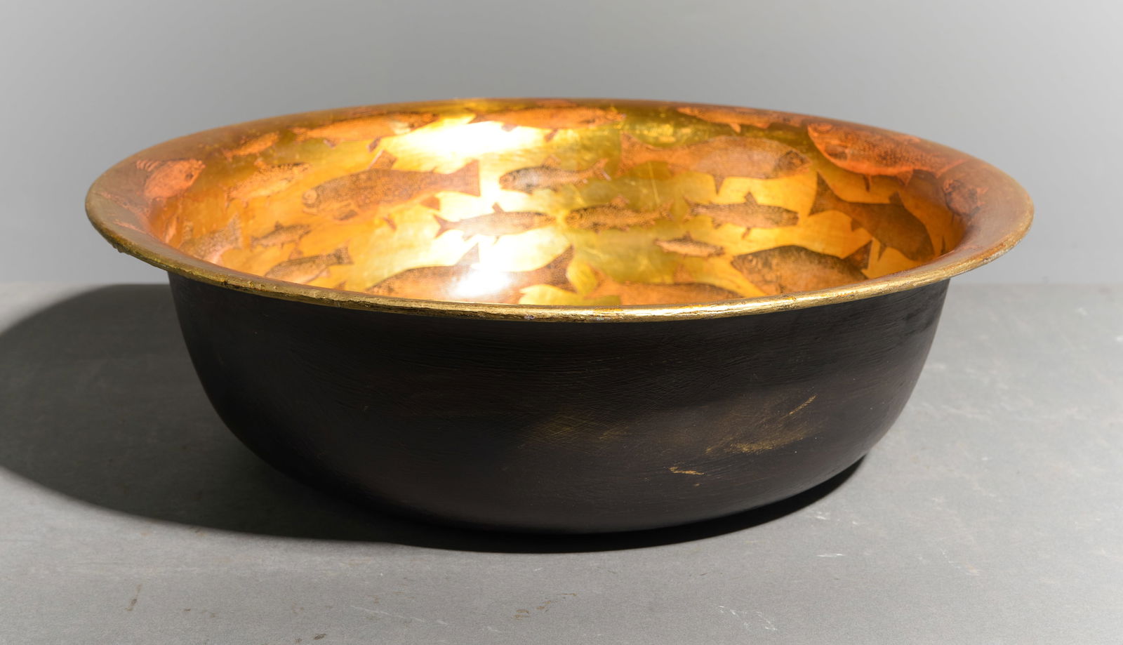Decoupage Metal Center / Decorative Bowl #3: Decoupage Metal Center / Decorative Bowl - 6.25 in tall x 20.5 inch diameter