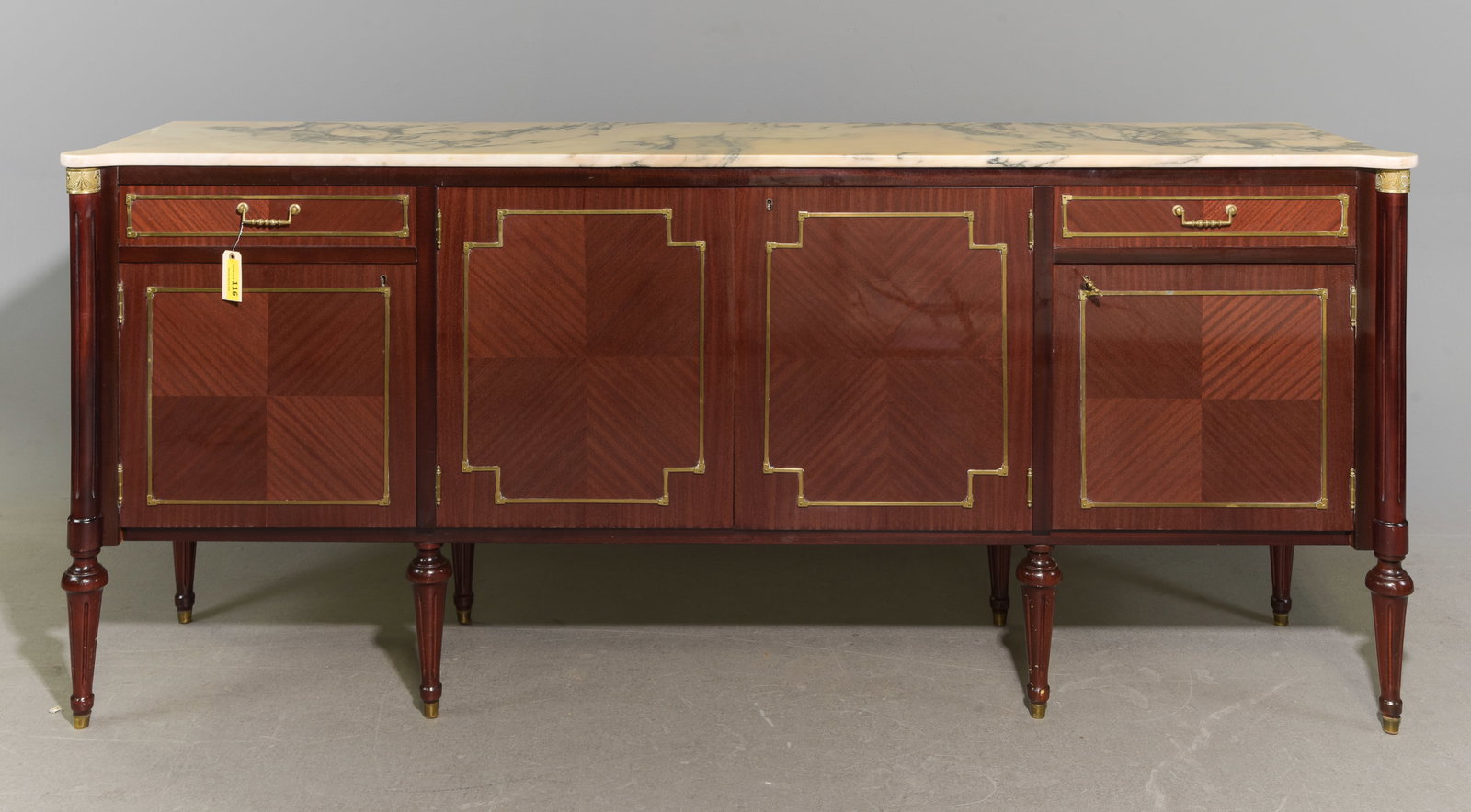 Louis XVI Style Marble Top Four Door Sideboard (1 of 7)