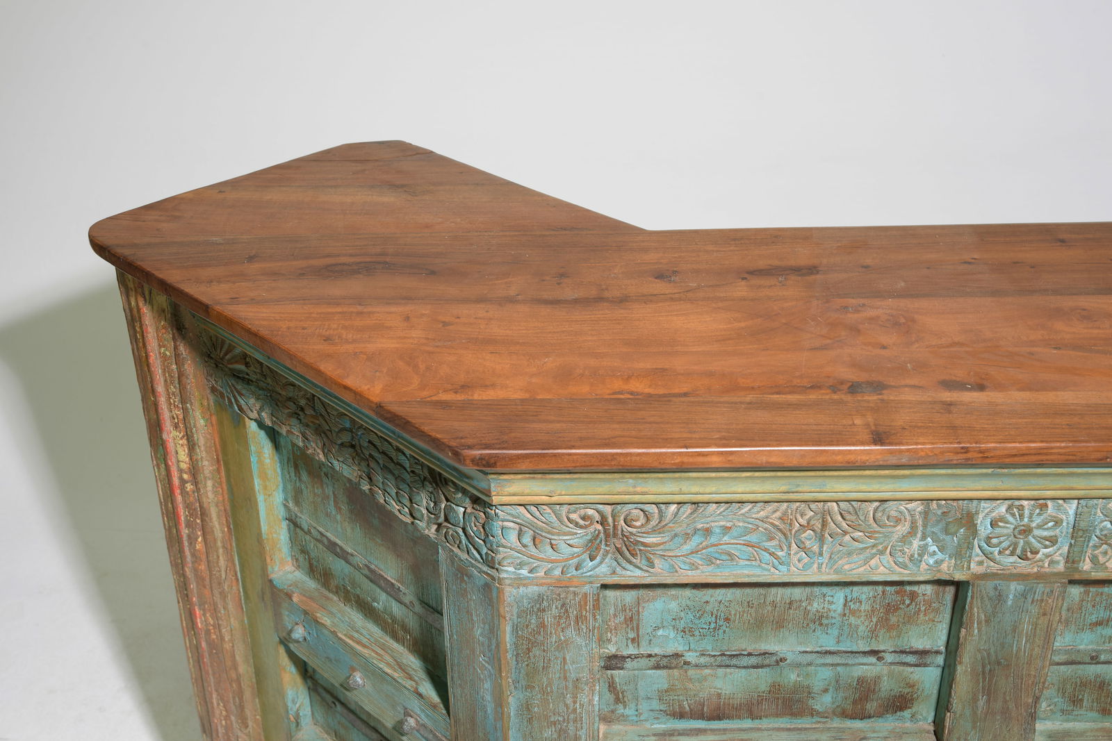 Heavy Rustic Painted Bar Counter - 2