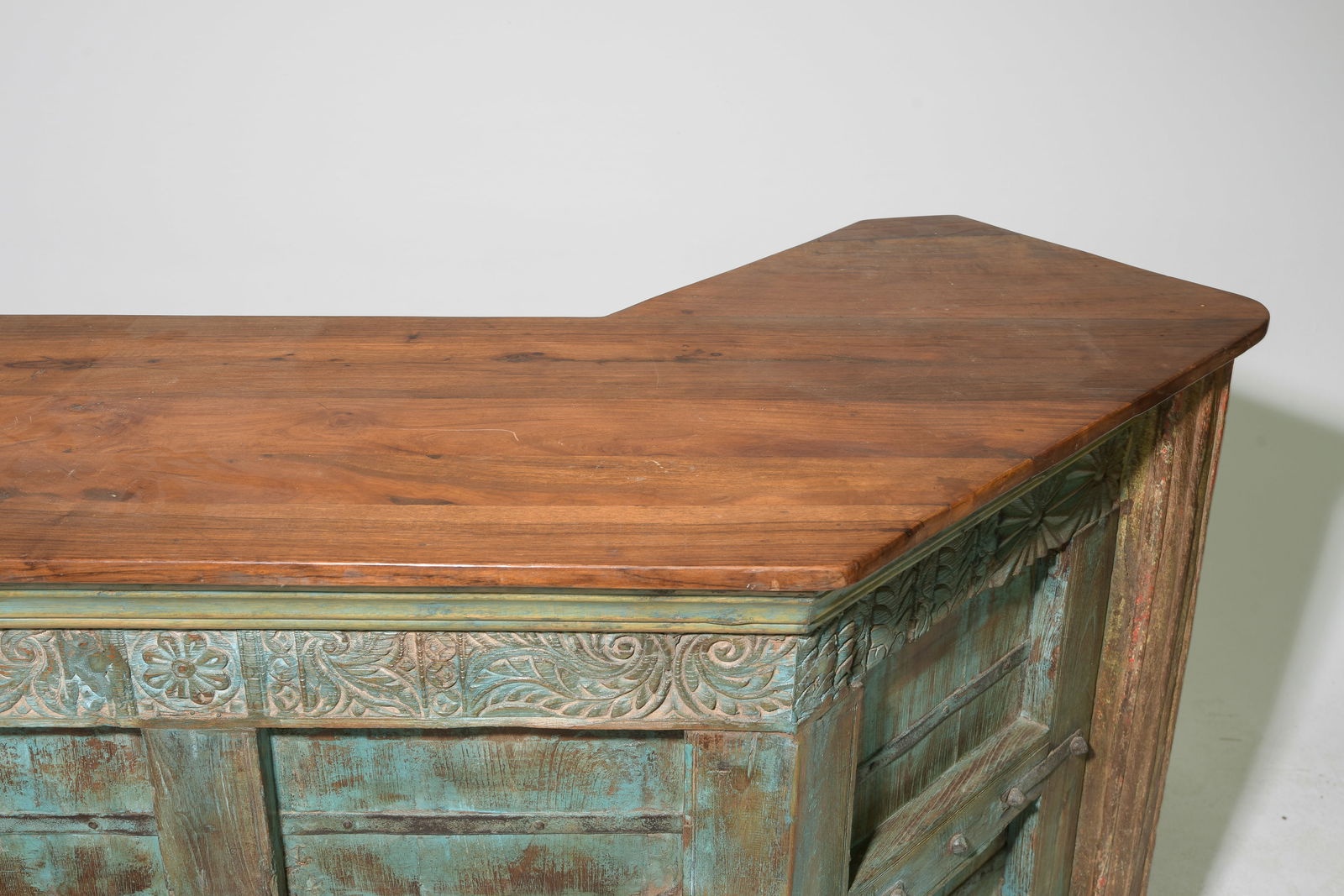 Heavy Rustic Painted Bar Counter - 3