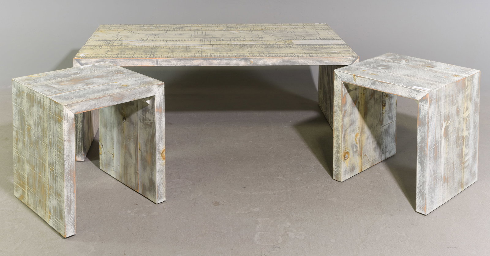 Rustic Painted Coffee Table & 2 End Tables (1 of 5)