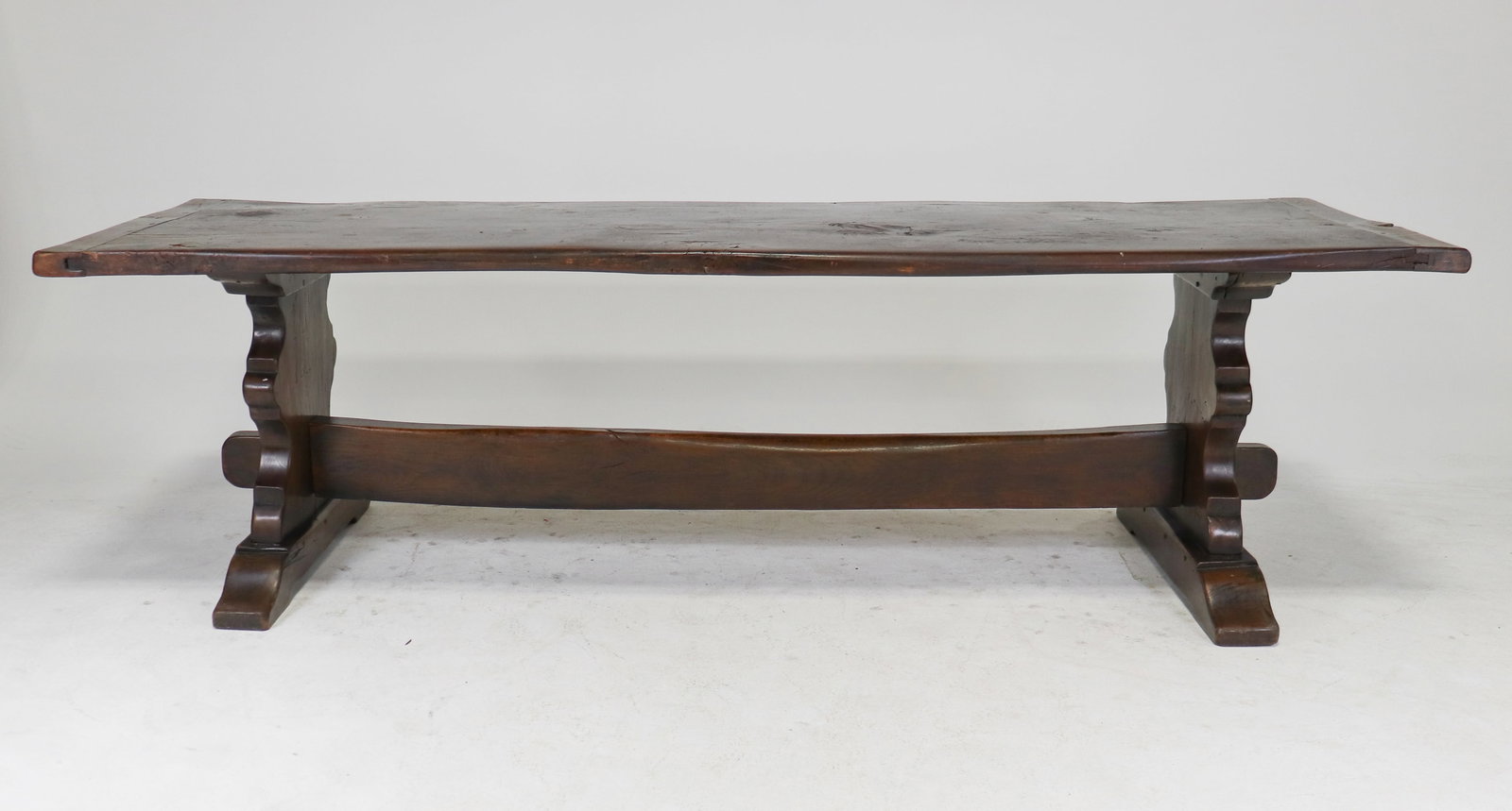 French Solid Oak Large Farmhouse Table: French Solid Oak Large Farmhouse Table - 29 in tall x 101 x 32.5, floor to apron is 27 in