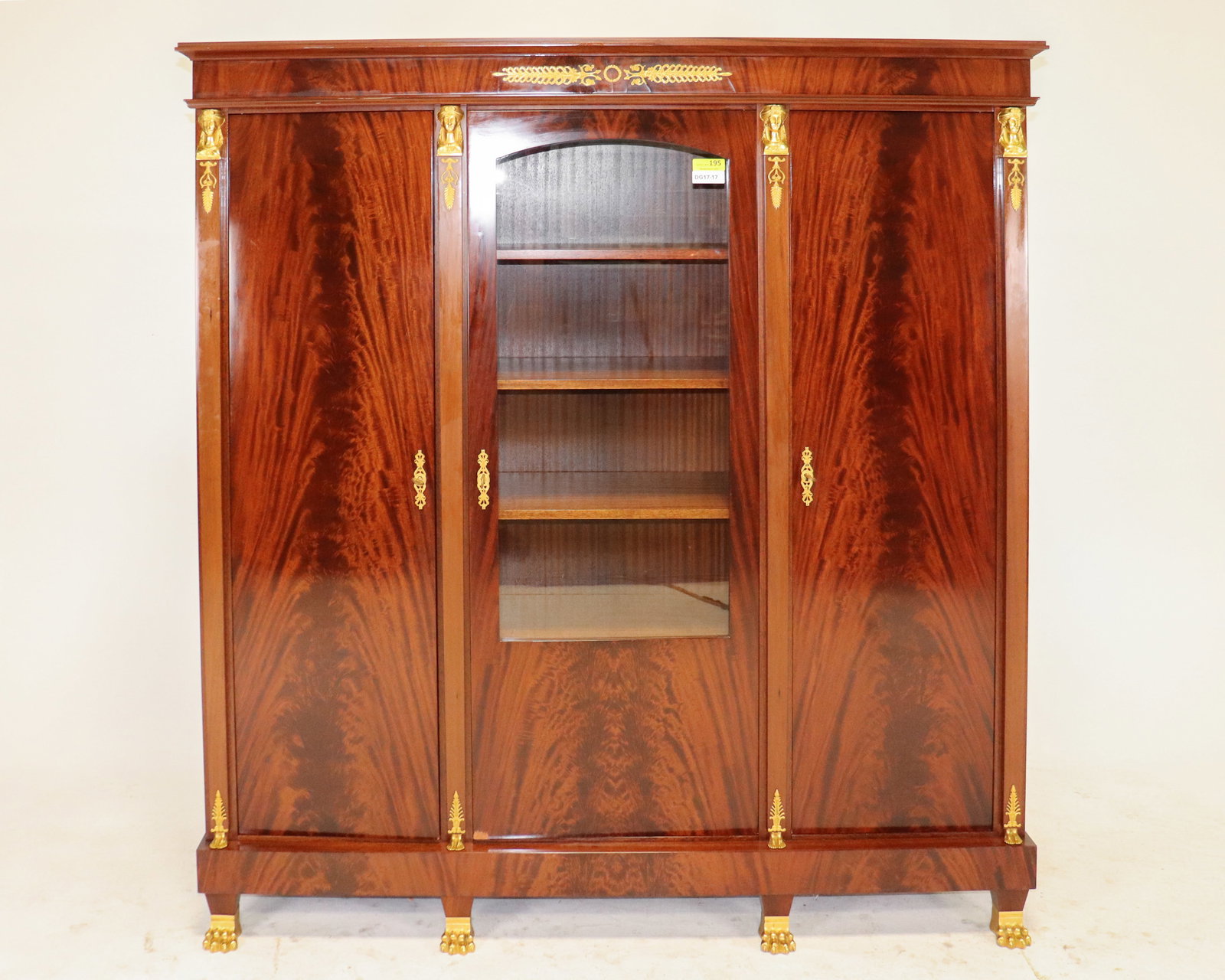 French Empire Style Walnut Bookcase / Cupboard (1 of 6)