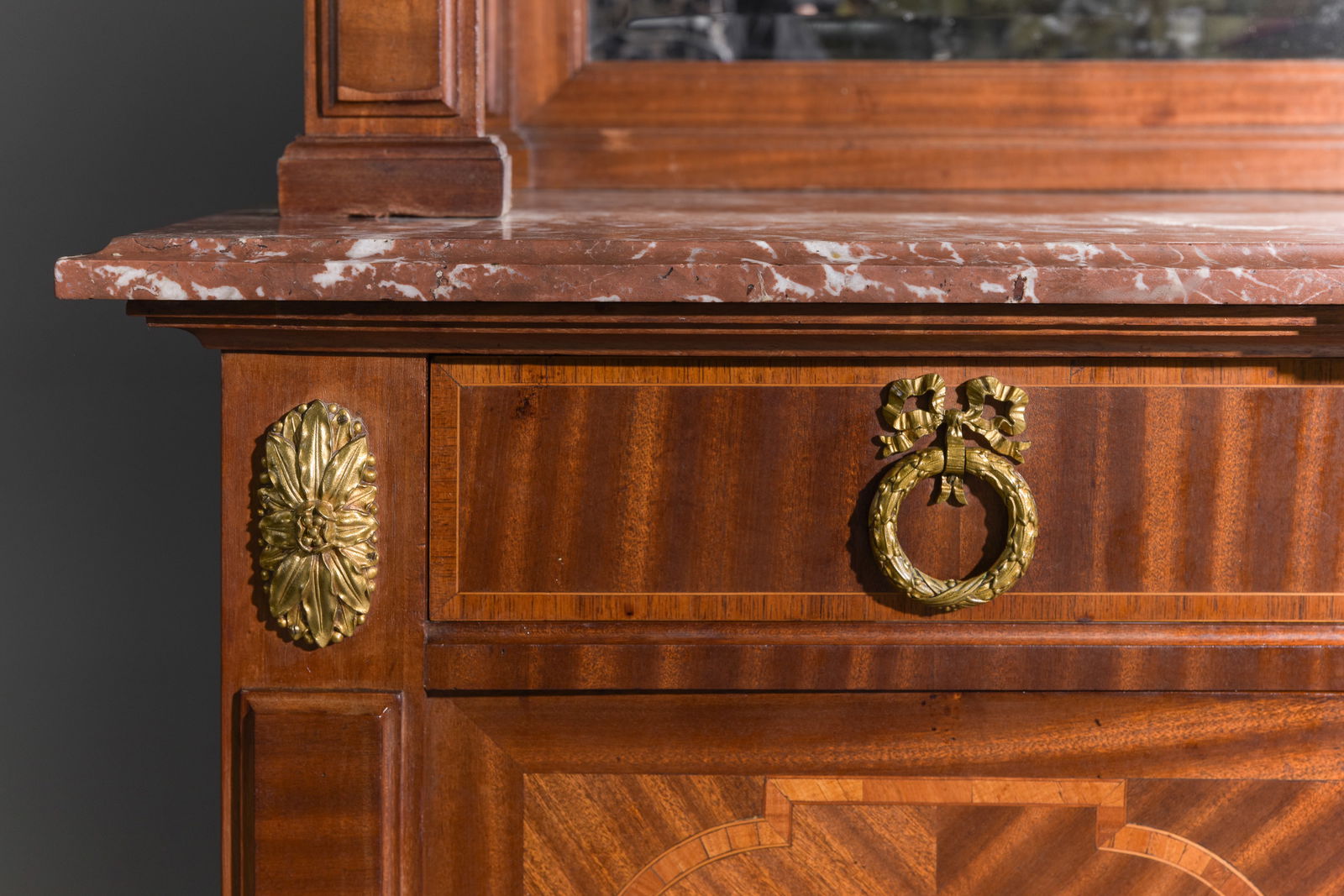 French Walnut Double Buffet with Gilded Ormolu - 4