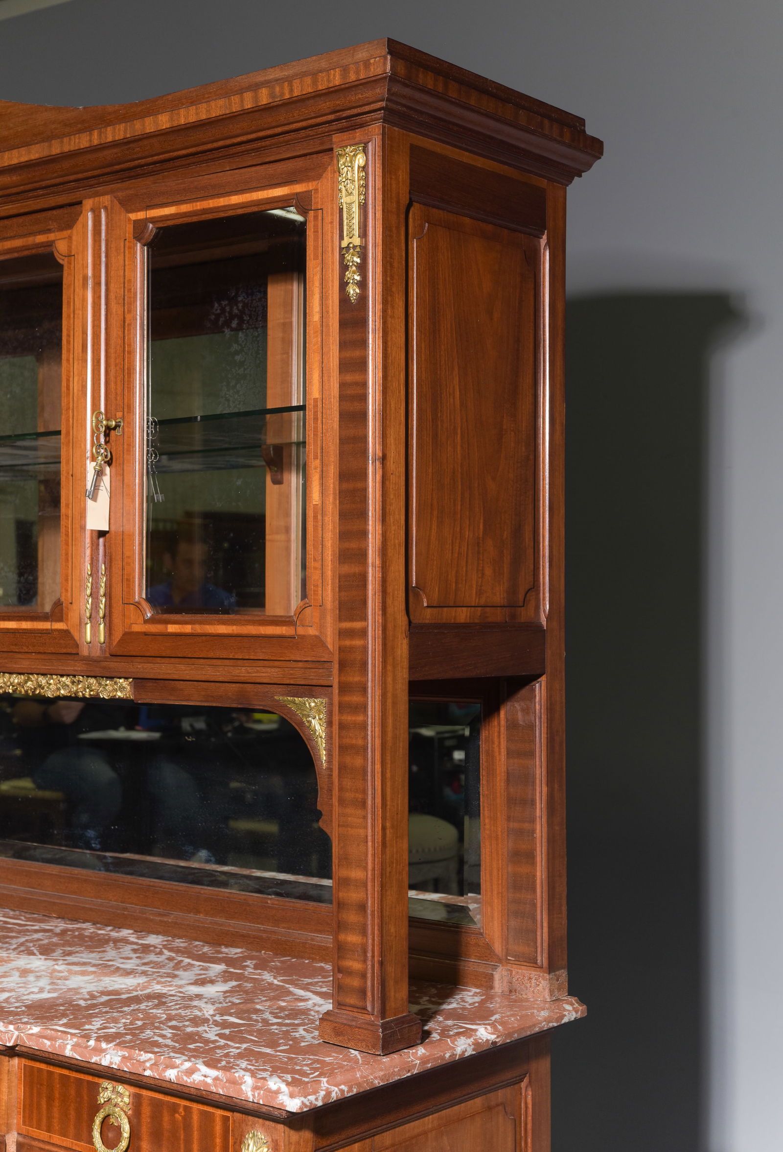 French Walnut Double Buffet with Gilded Ormolu - 6