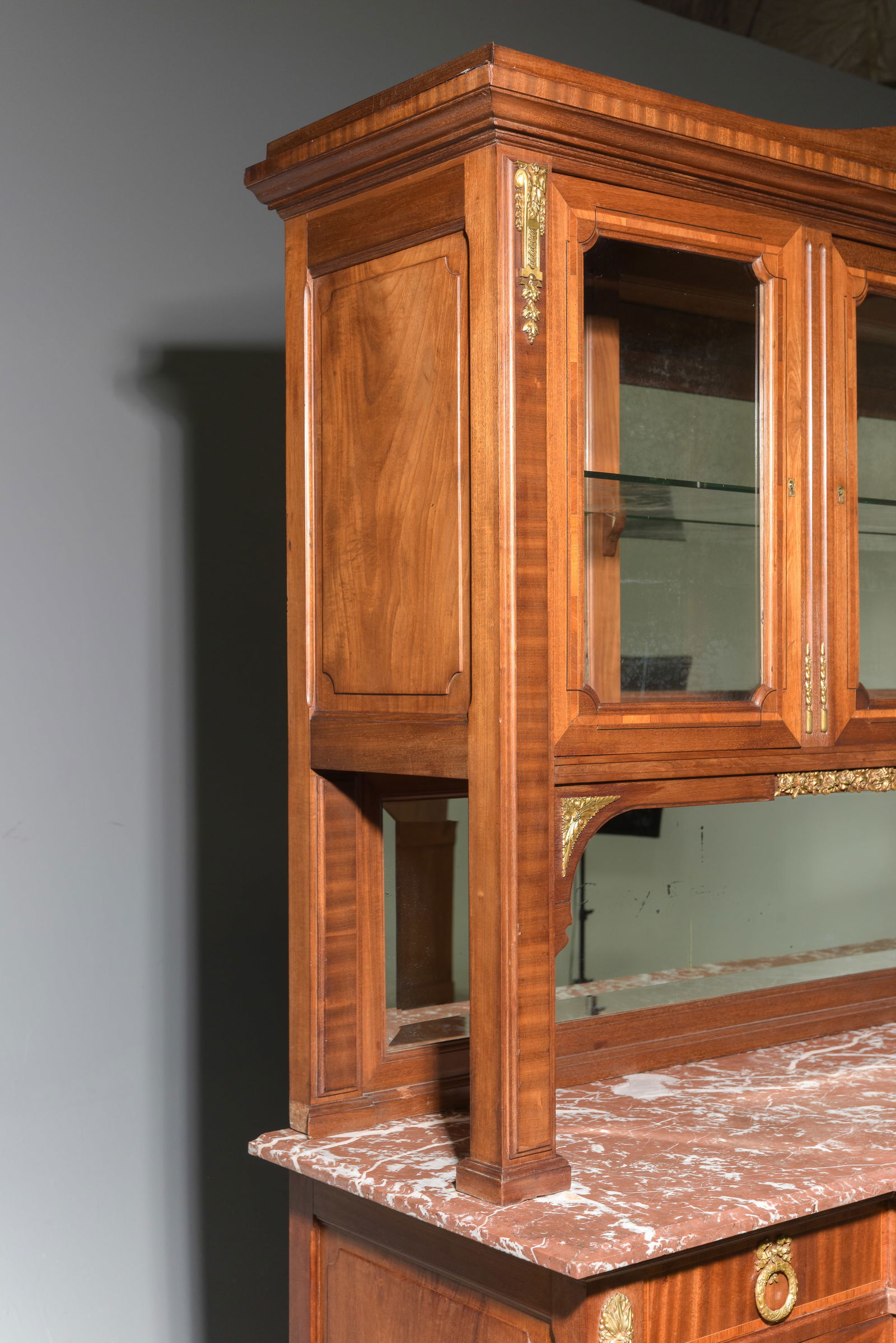 French Walnut Double Buffet with Gilded Ormolu - 8