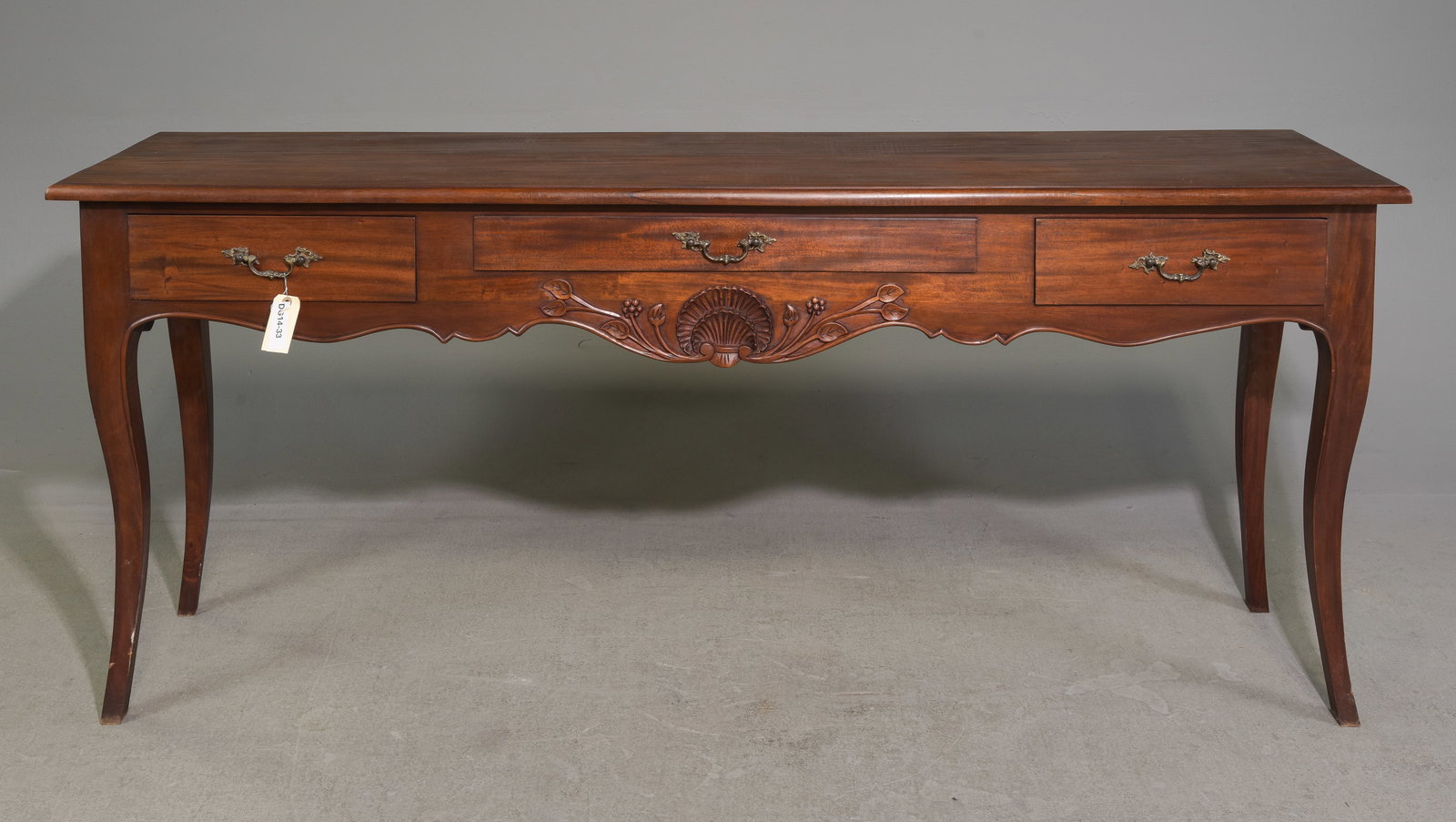 Victorian Style Three Drawer Hall Table: Victorian Style Three Drawer Hall Table / Console - 33 in tall x 75 x 18.75