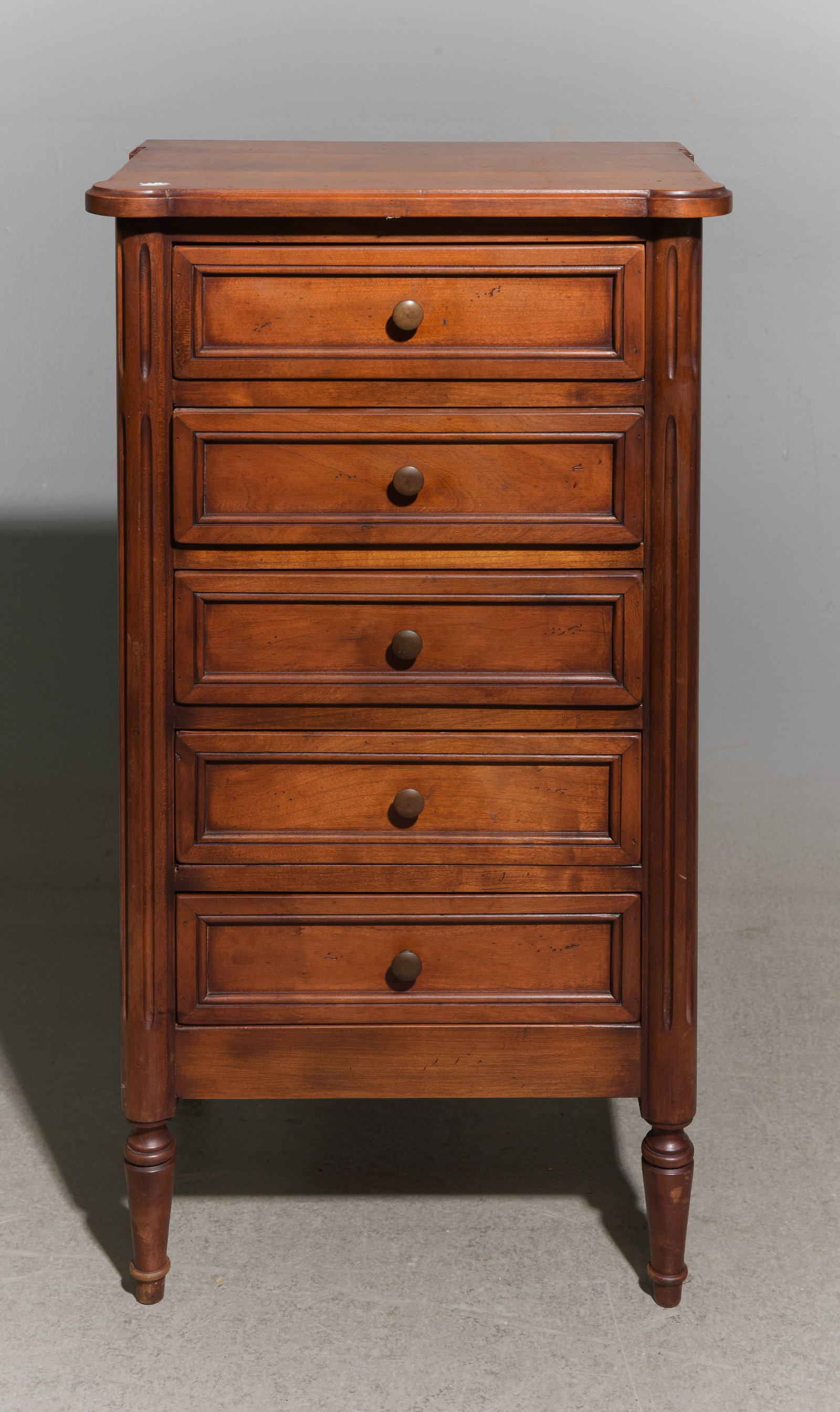 Louis XVI Style Small 5 Drawers Occasional Chest: French Louis XVI Style Small 5 Drawers Occasional Chest - 29.75 in tall x 16.25 x 12