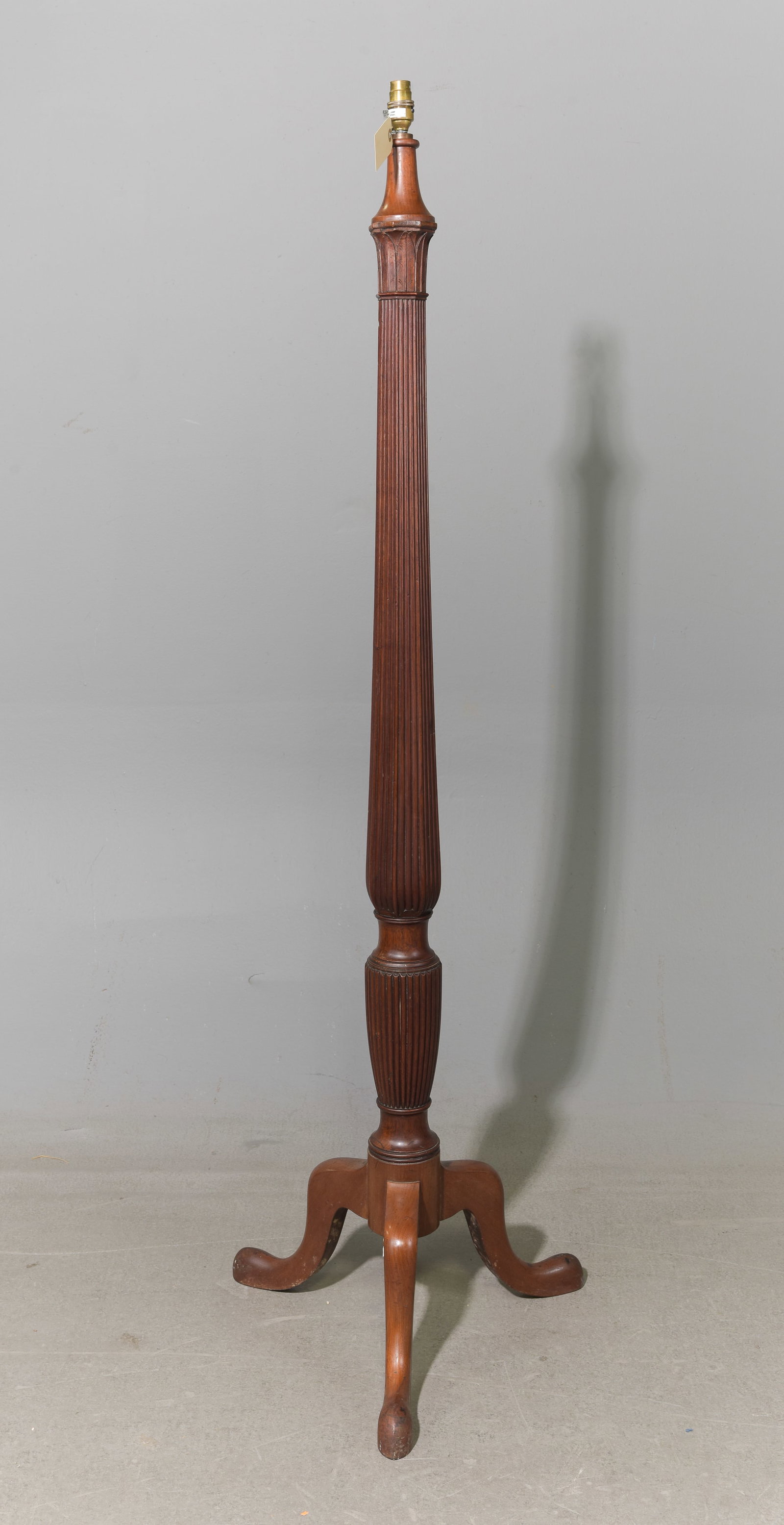 English Oak Reeded Column Floor Lamp: English Oak Reeded Column Floor Lamp - 62.5 in tall x 20 in diameter