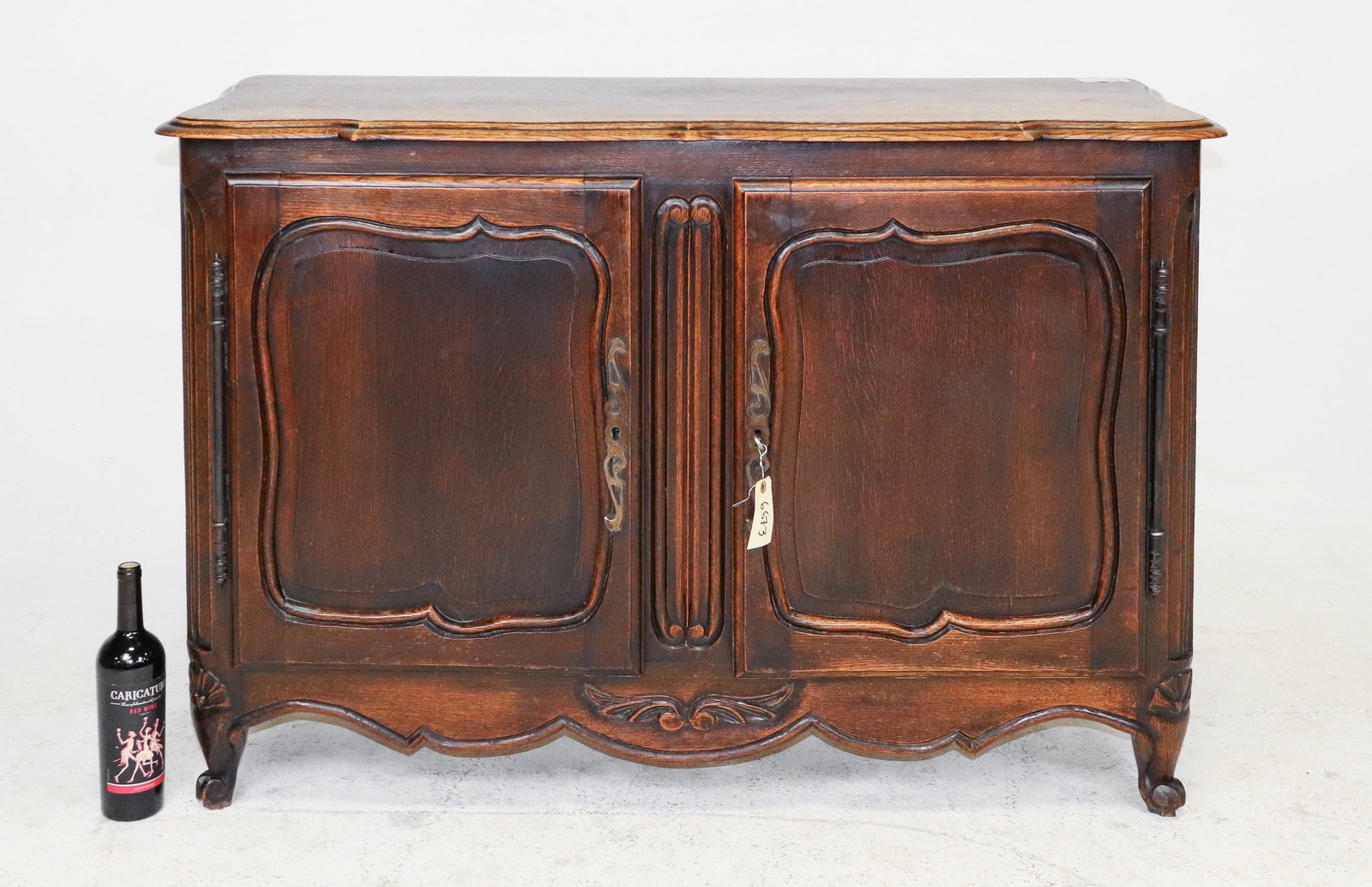 Louis XV Style Low Oak Two Door Buffet / Cabinet (1 of 8)