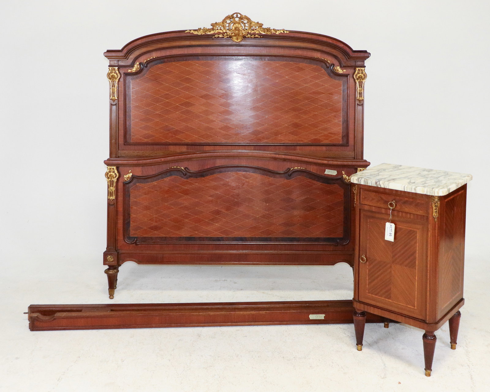 Louis Philippe Style Walnut Bed with Nightstand (1 of 5)