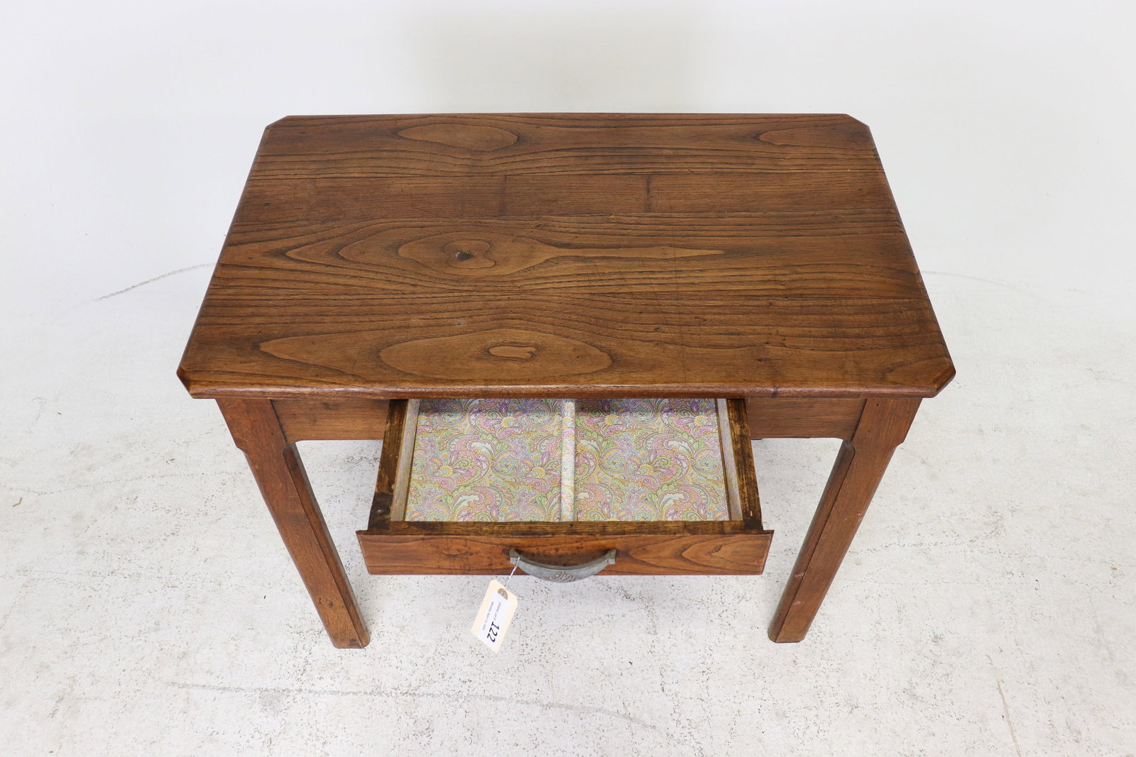 Rustic Oak Side Table with Drawer - 2