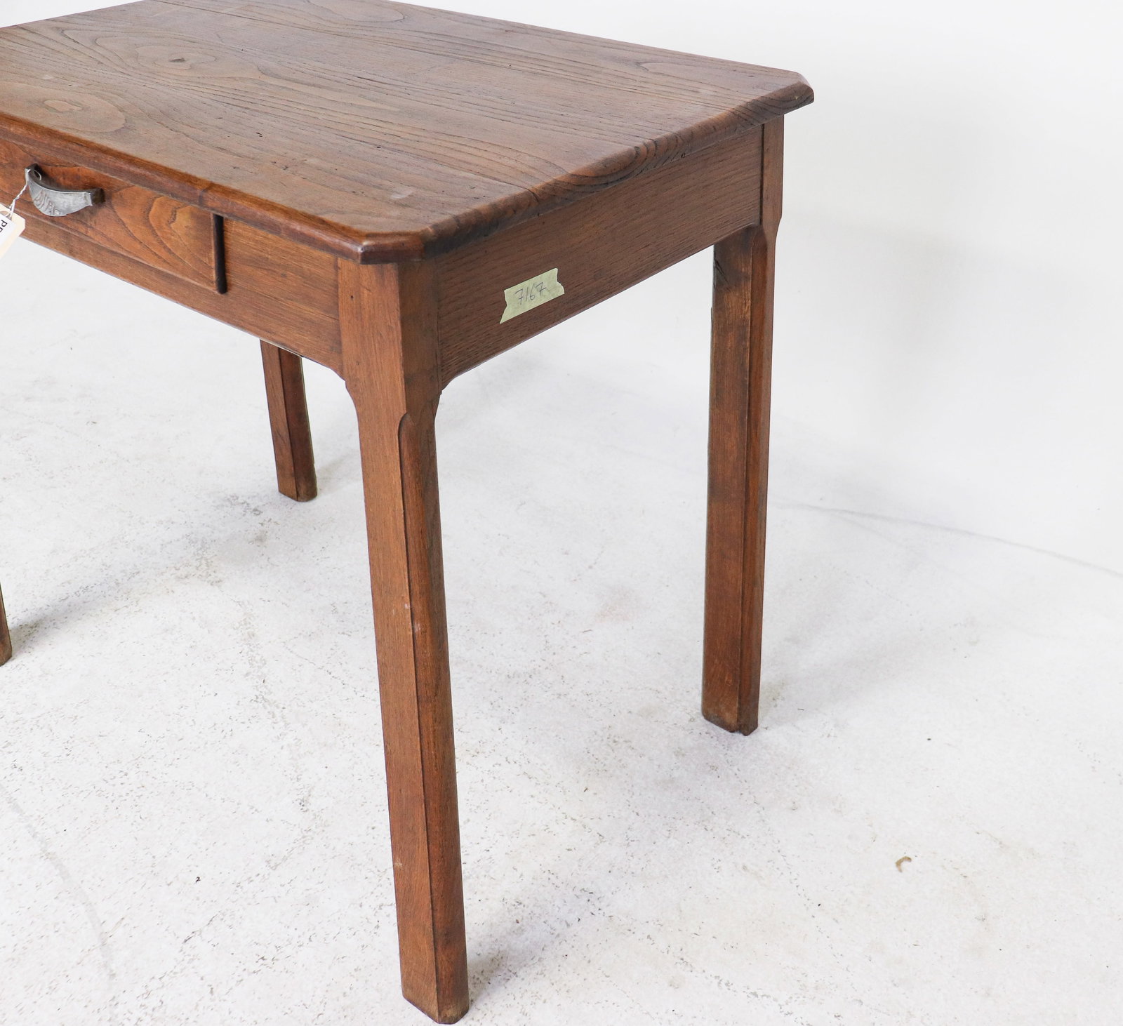 Rustic Oak Side Table with Drawer - 3
