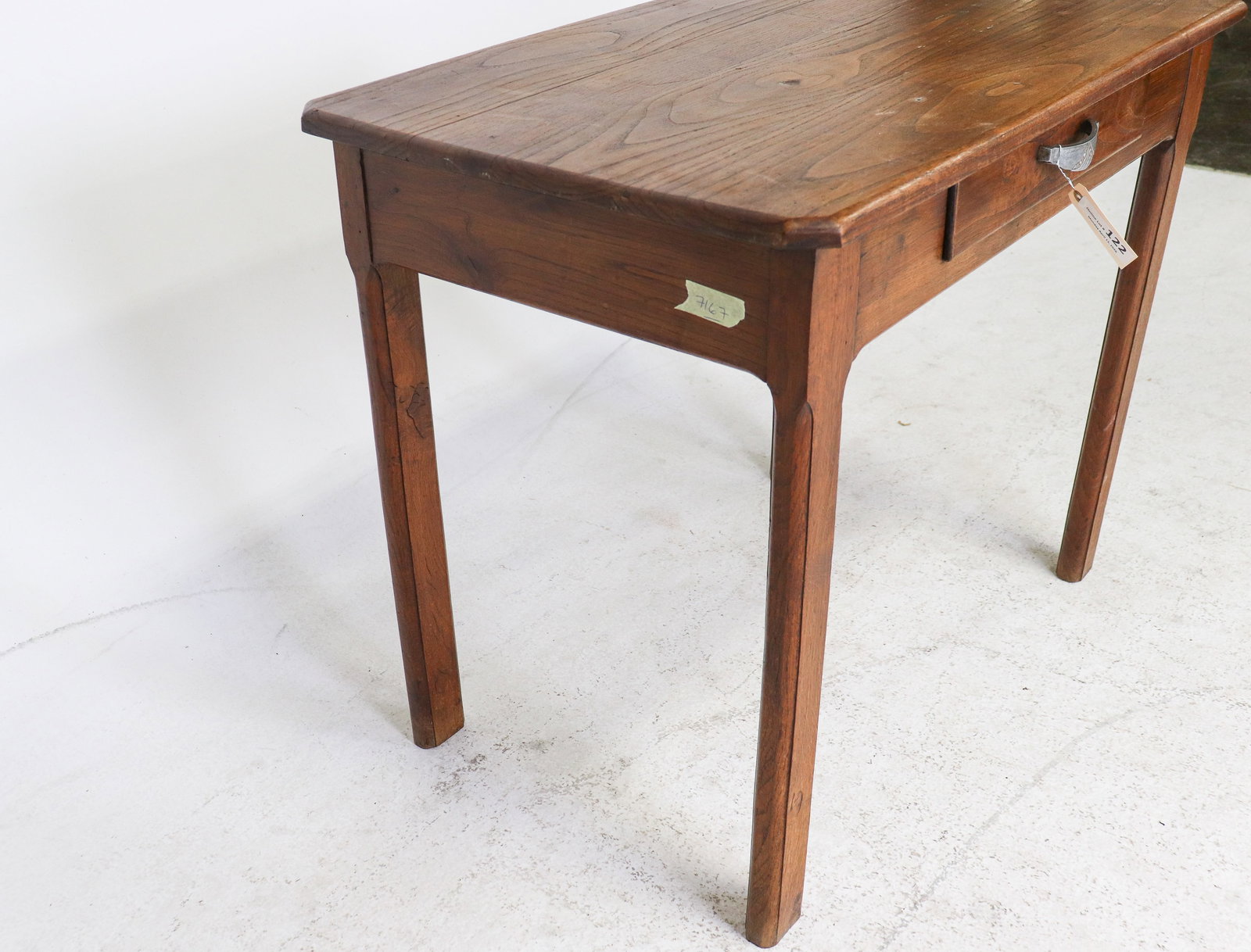 Rustic Oak Side Table with Drawer - 4
