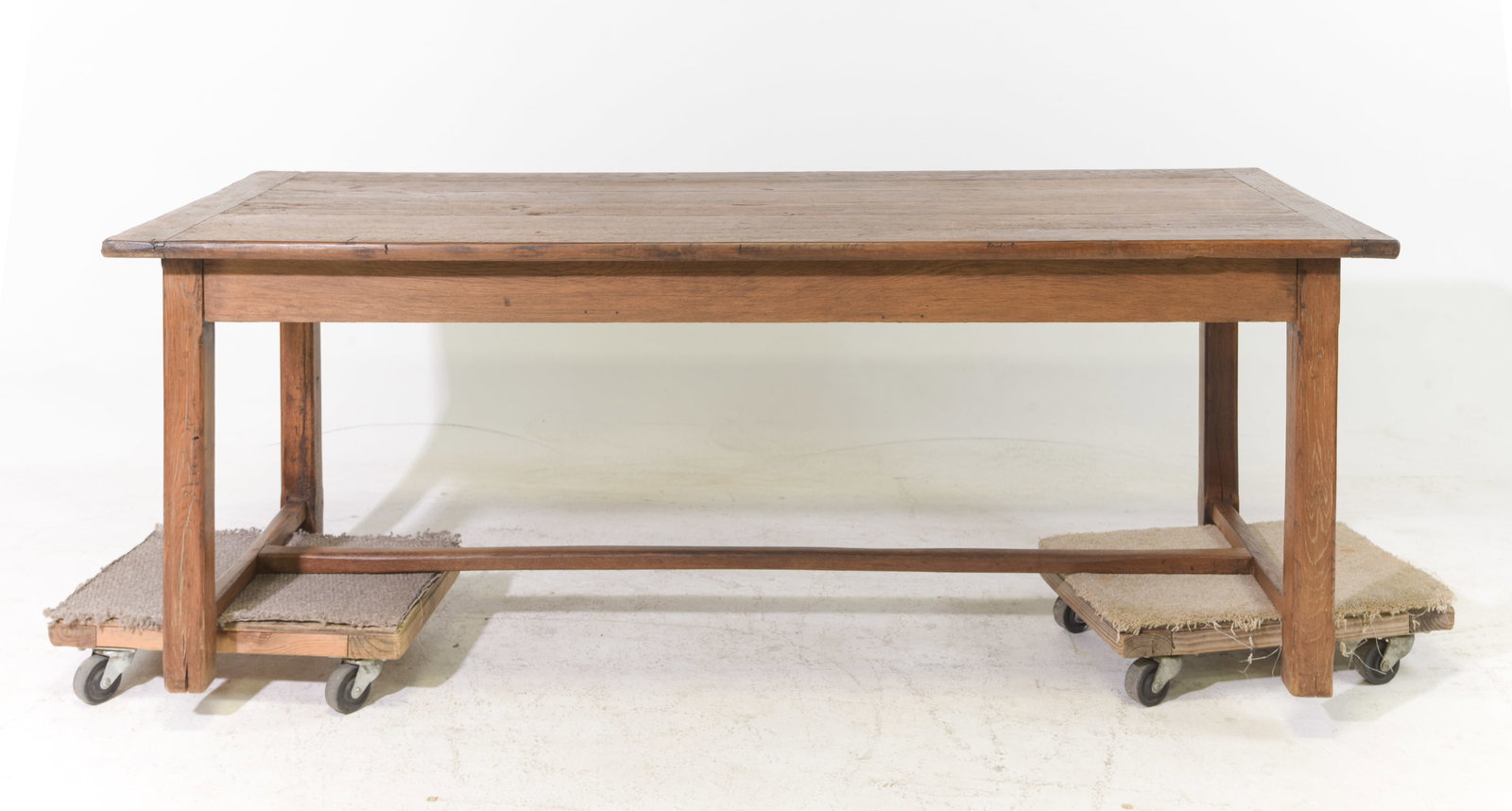 French Solid Oak Farmhouse Table with Drawer - 5