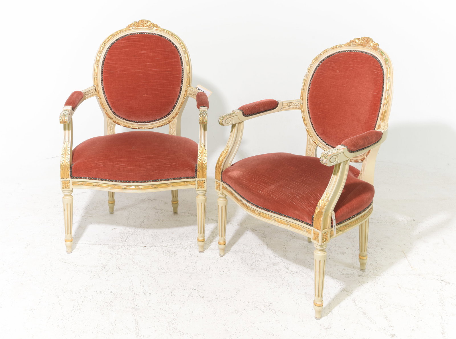 Swedish Gustavian Style Pair of Painted Arm Chairs (1 of 5)