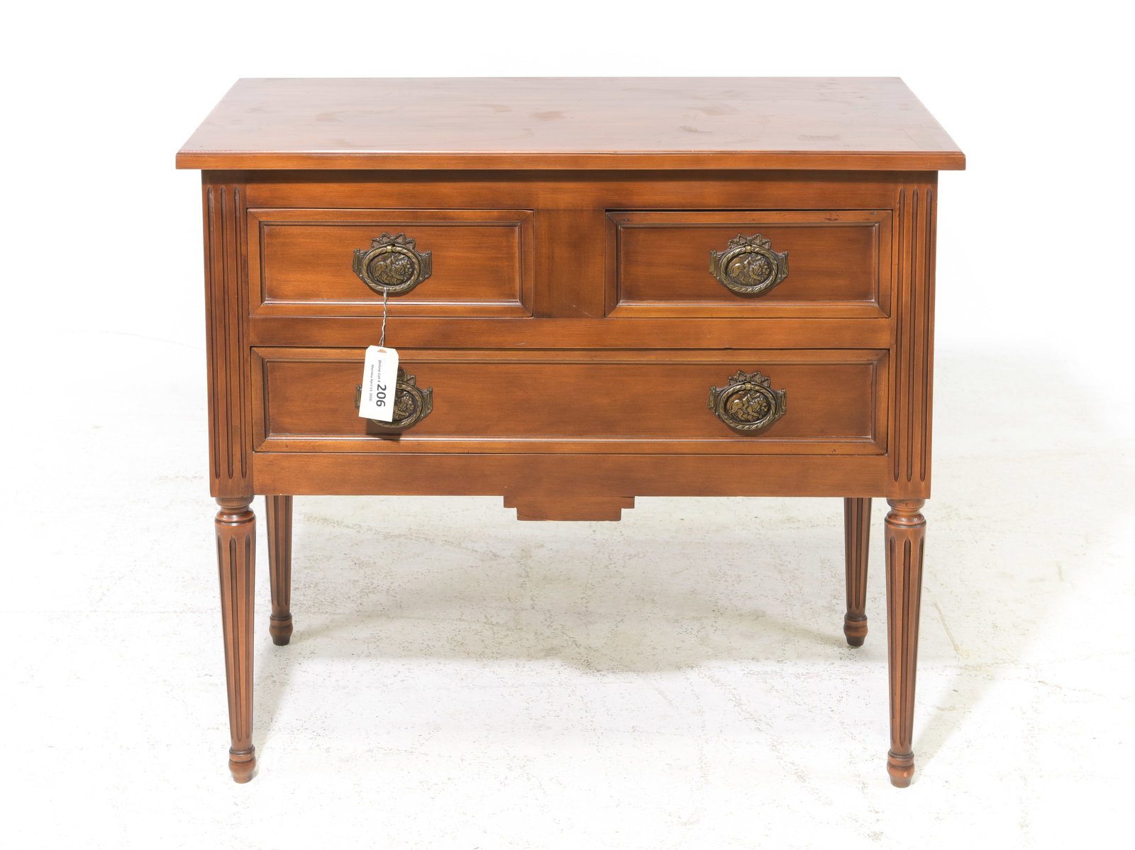 Louis XVI Style Three Drawer Chest (1 of 4)