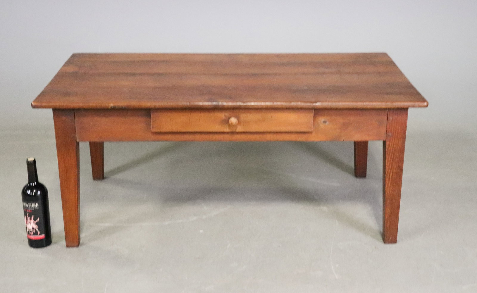French Rustic Center / Coffee Table With Drawer (1 of 8)