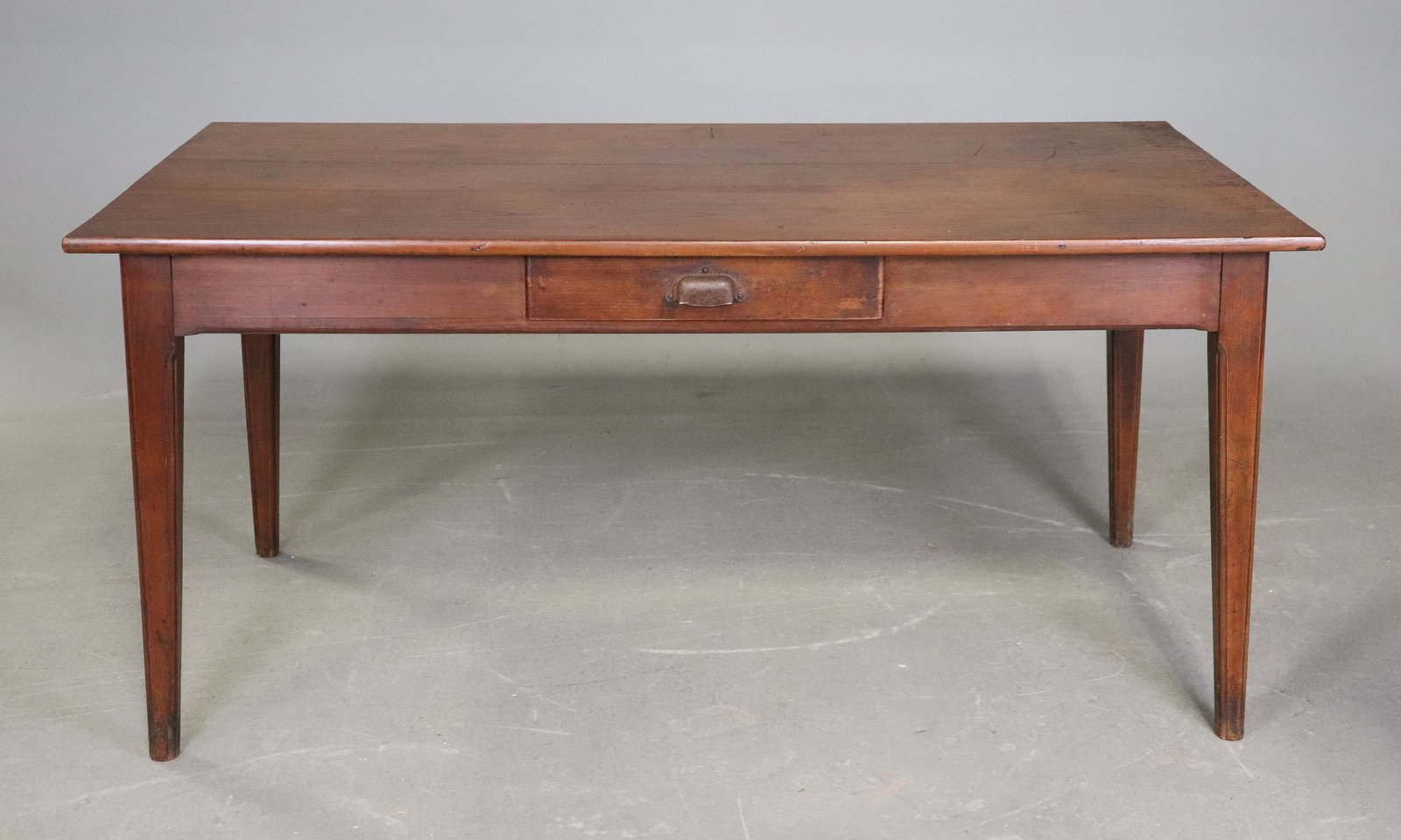 French Rustic Walnut Single Drawer Table (1 of 10)