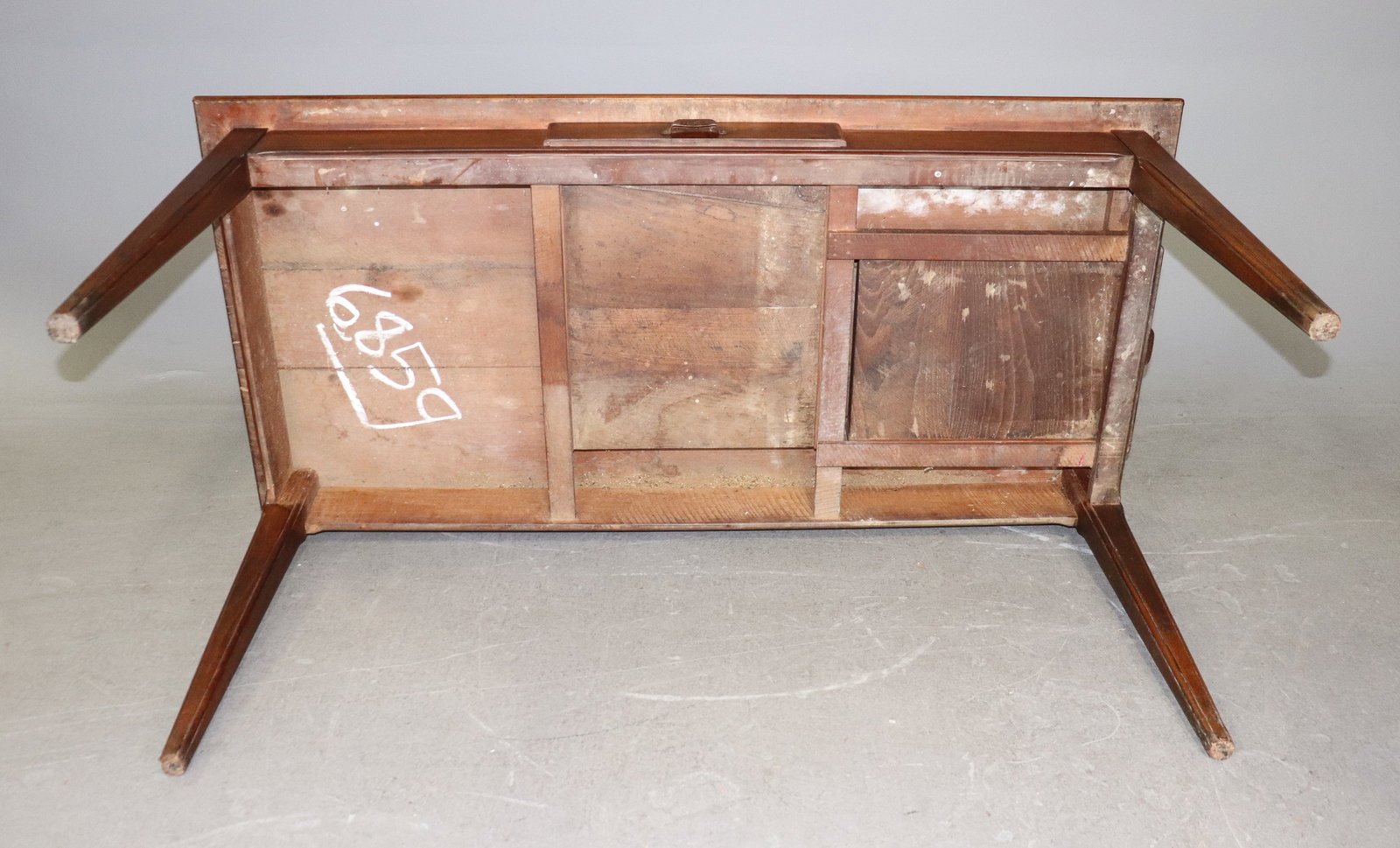 French Rustic Walnut Single Drawer Table - 7