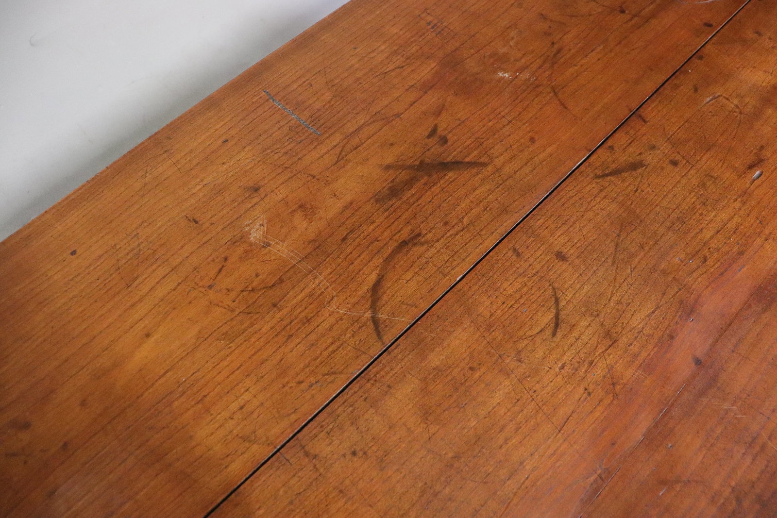 French Rustic Walnut Single Drawer Table - 8