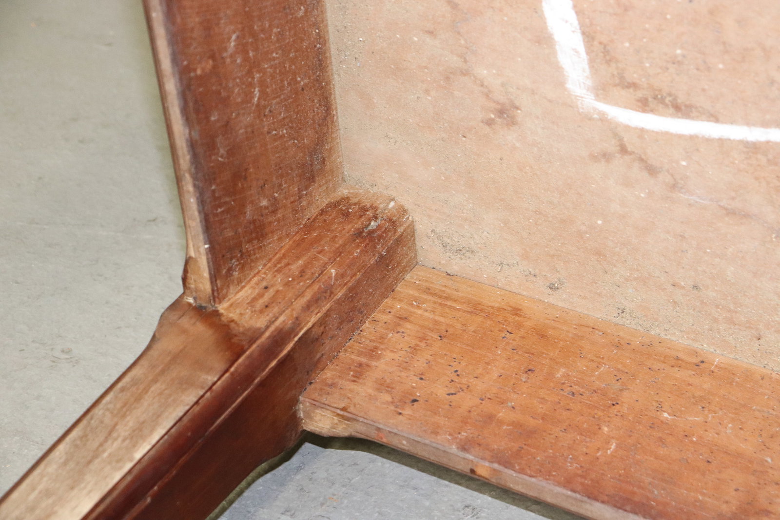 French Rustic Walnut Single Drawer Table - 9