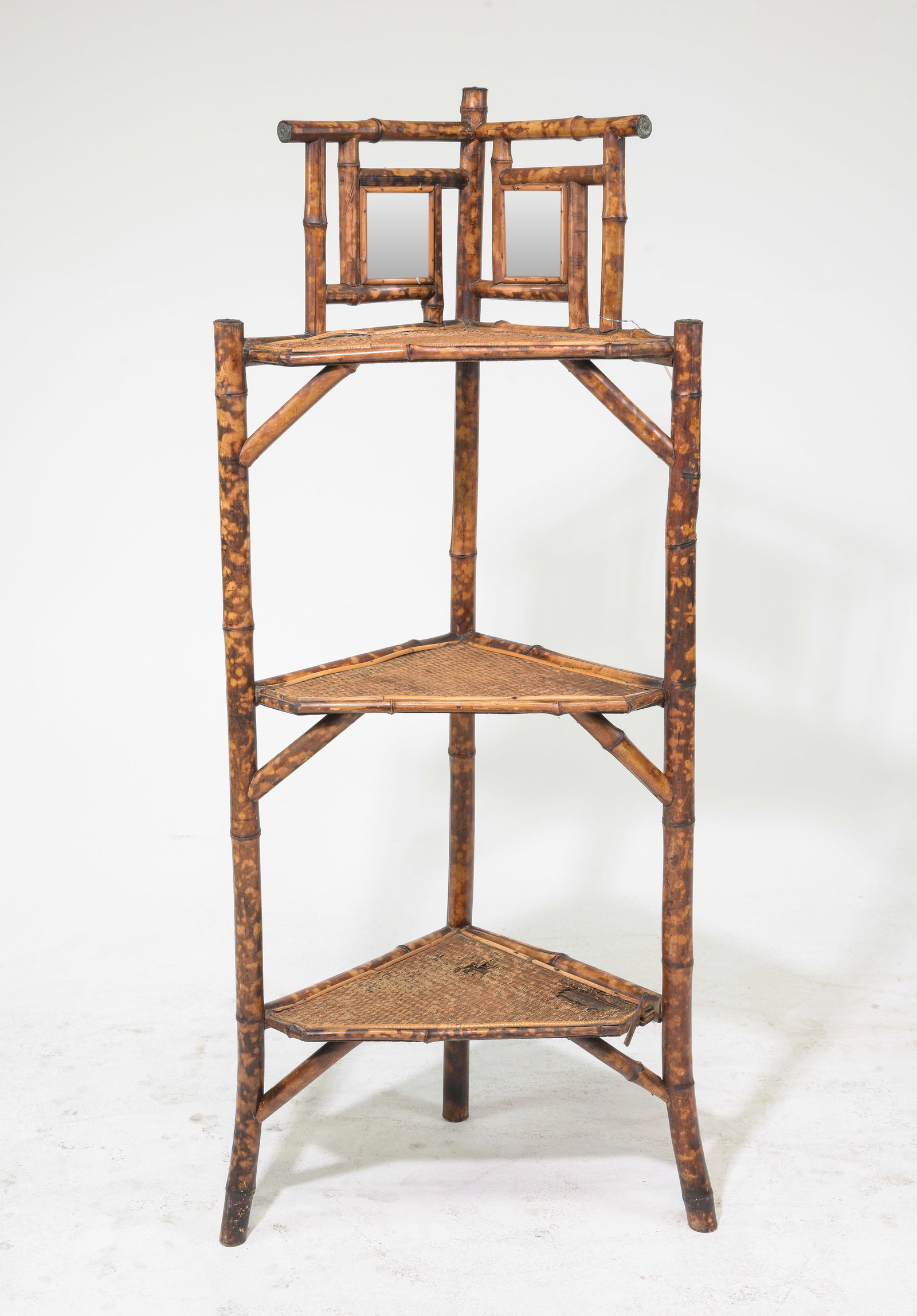 3 Tier Bamboo Corner Cabinet with Mirror Top (1 of 5)