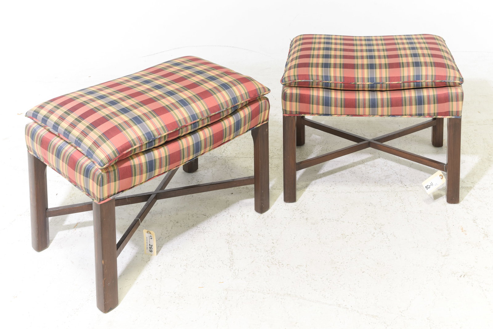 2 Upholstered Stools / Ottomans (1 of 3)