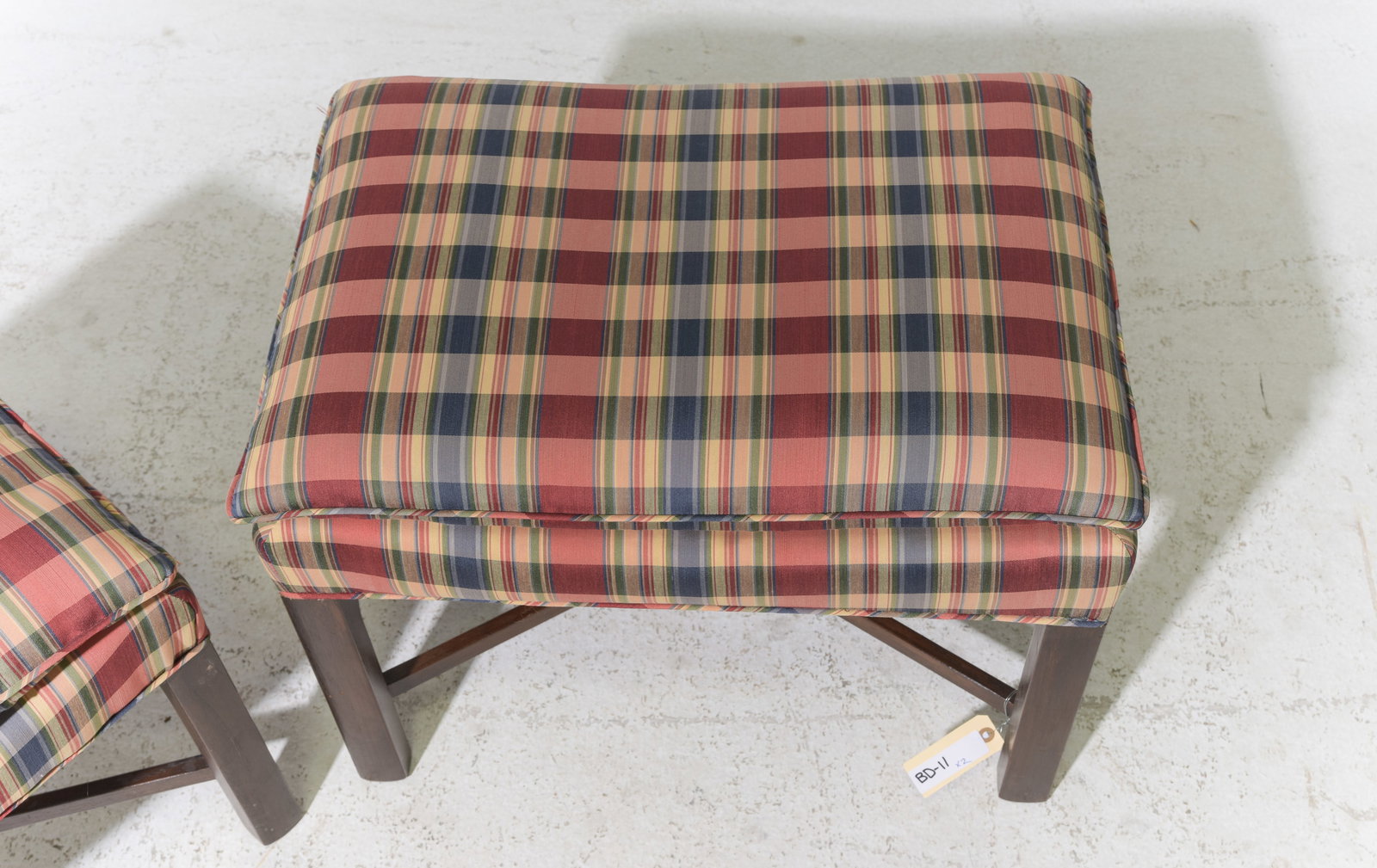 2 Upholstered Stools / Ottomans - 3