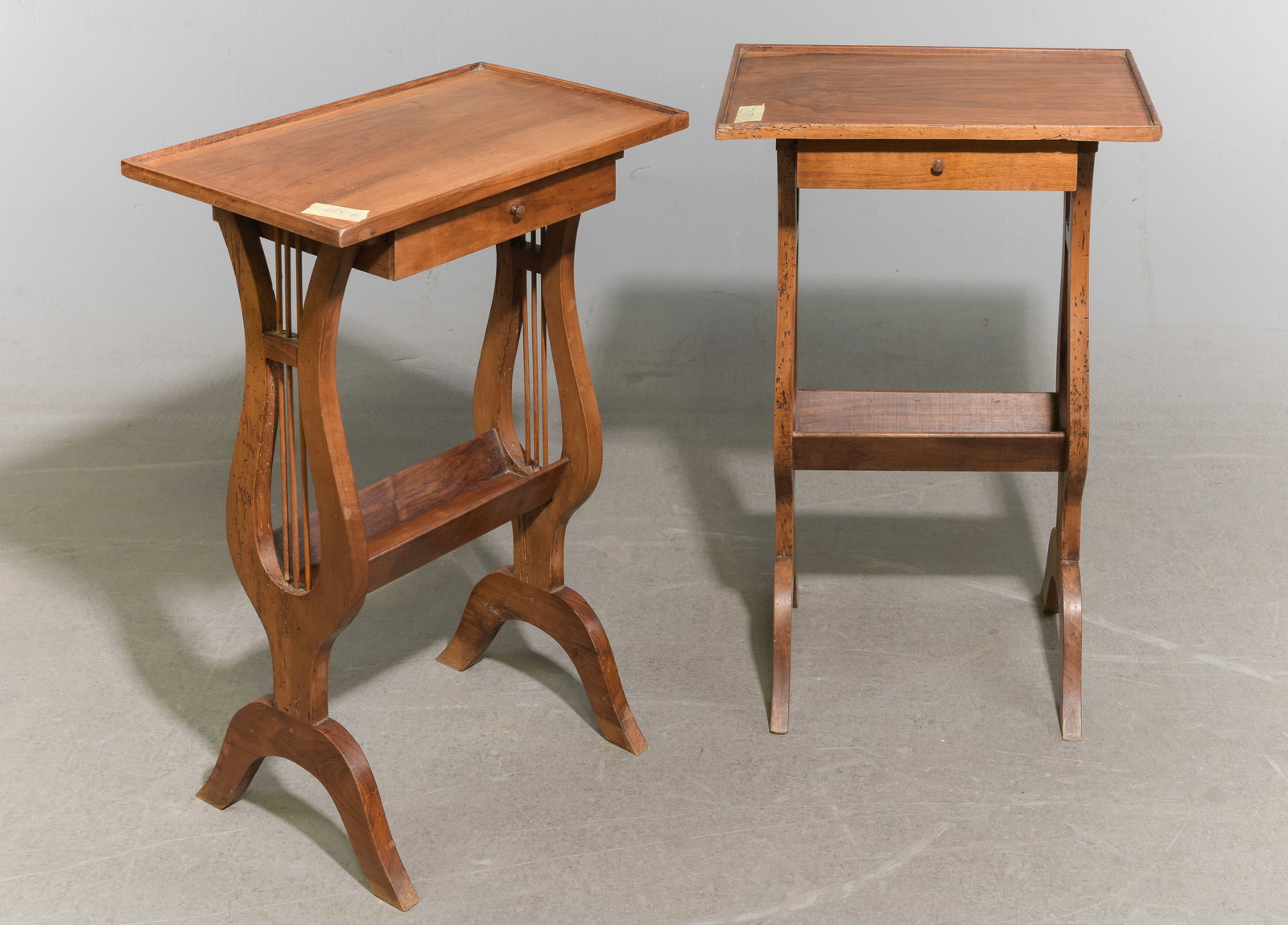 Pair Of French Rustic Walnut Side Tables (1 of 4)