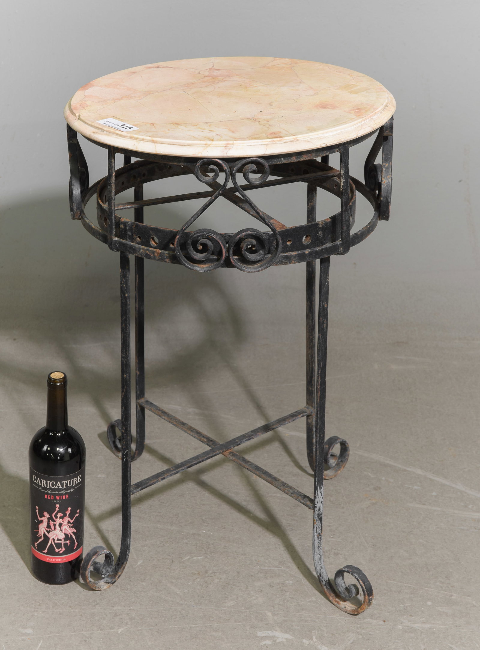 Round Marble Top Iron Base Side Table (1 of 3)