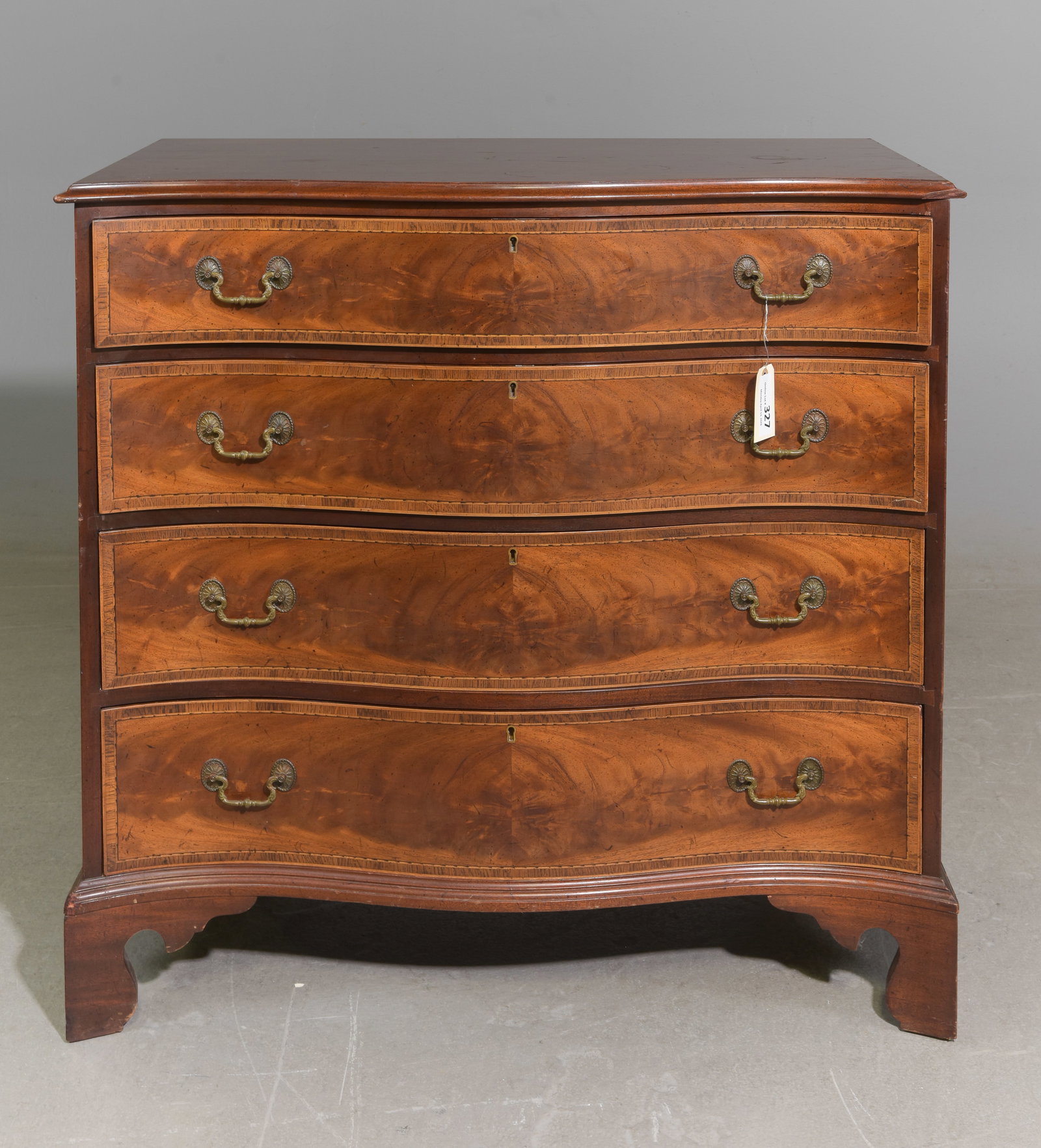 Mahogany Serpentine Four Drawer Chest (1 of 4)