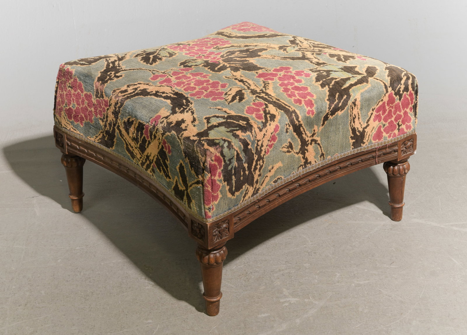 French Upholstered Foot Stool / Ottoman (1 of 3)