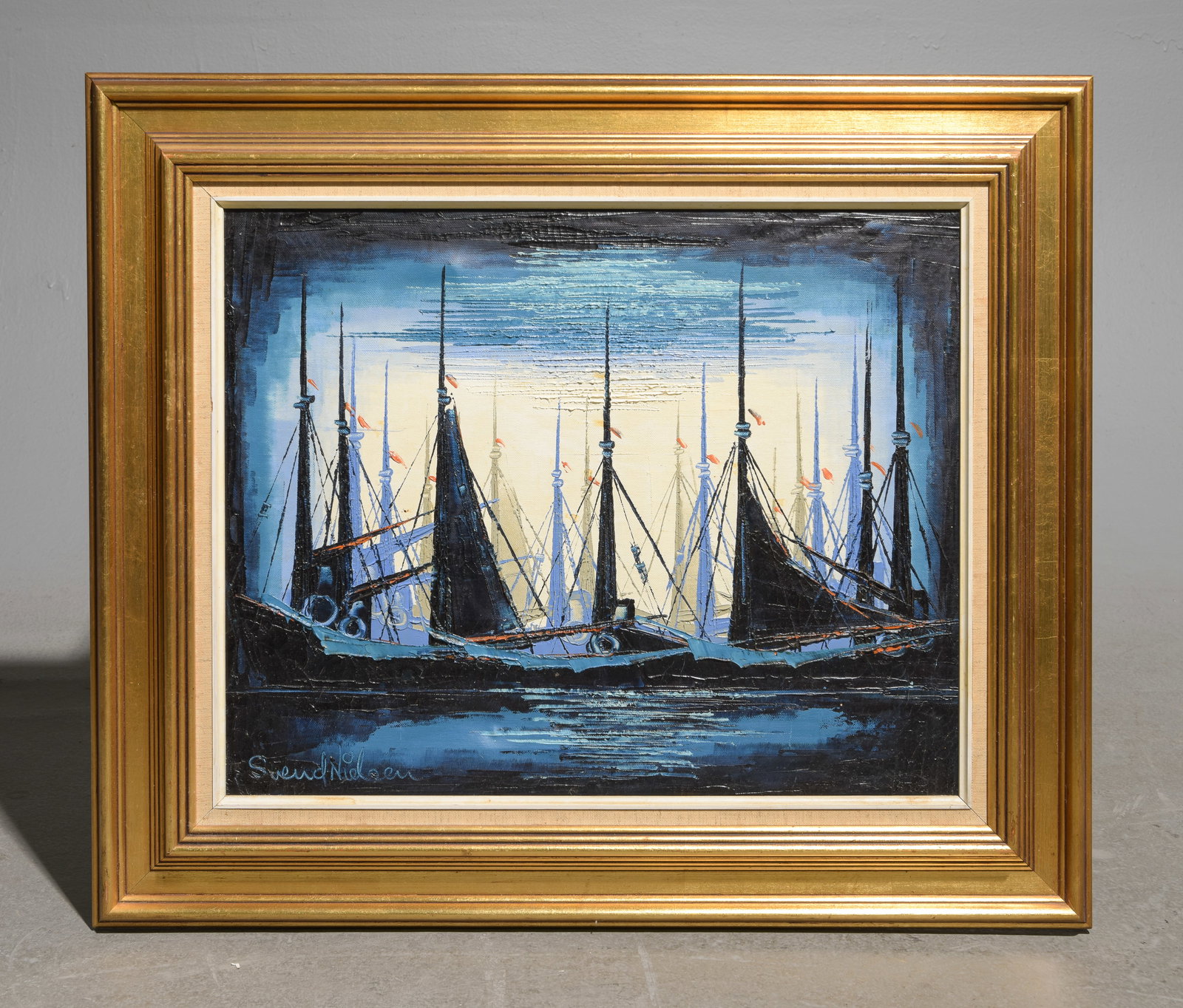 Svend Nielsen Expressionist Nautical Oil Painting (1 of 3)