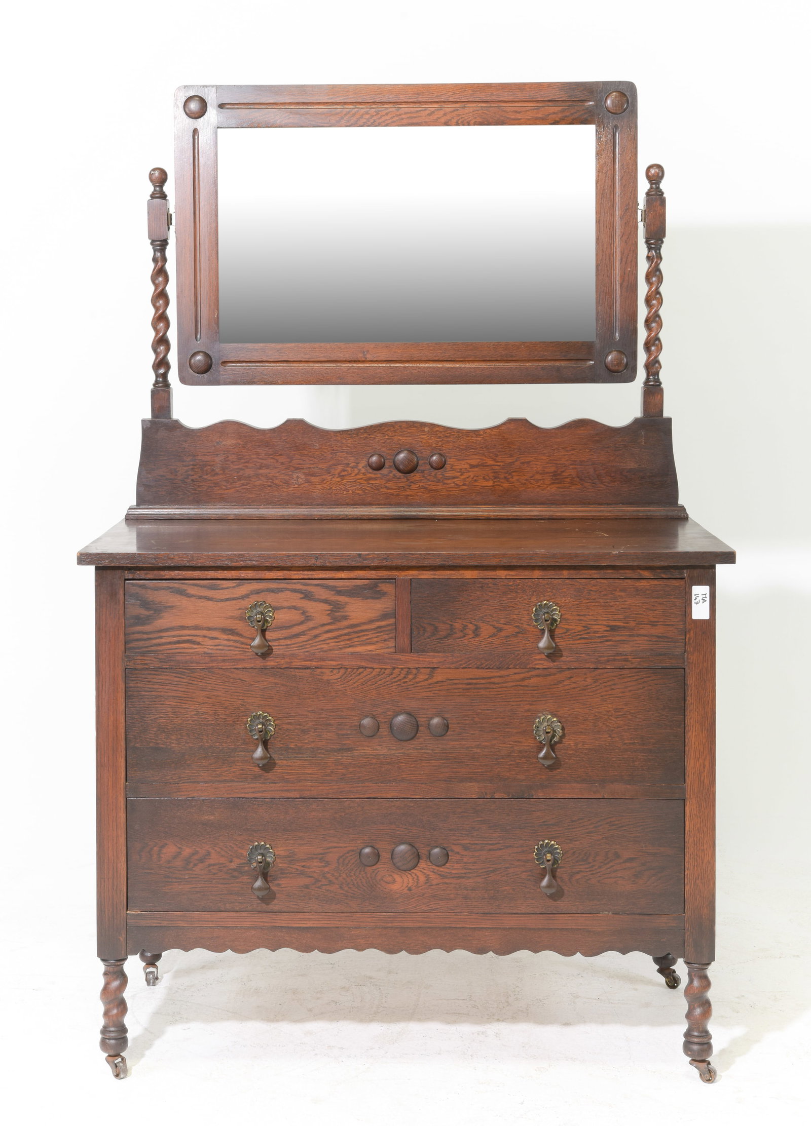 English Oak Barley Twist Dressing Chest (1 of 4)