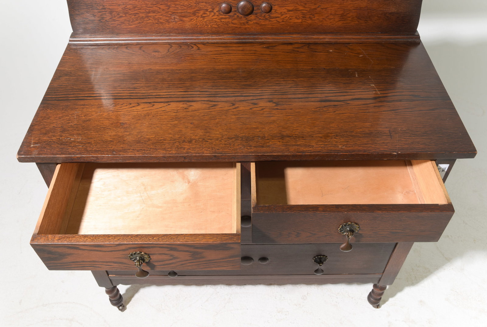 English Oak Barley Twist Dressing Chest: English Oak Barley Twist Dressing Chest - 62.5 in tall x 39 x 18