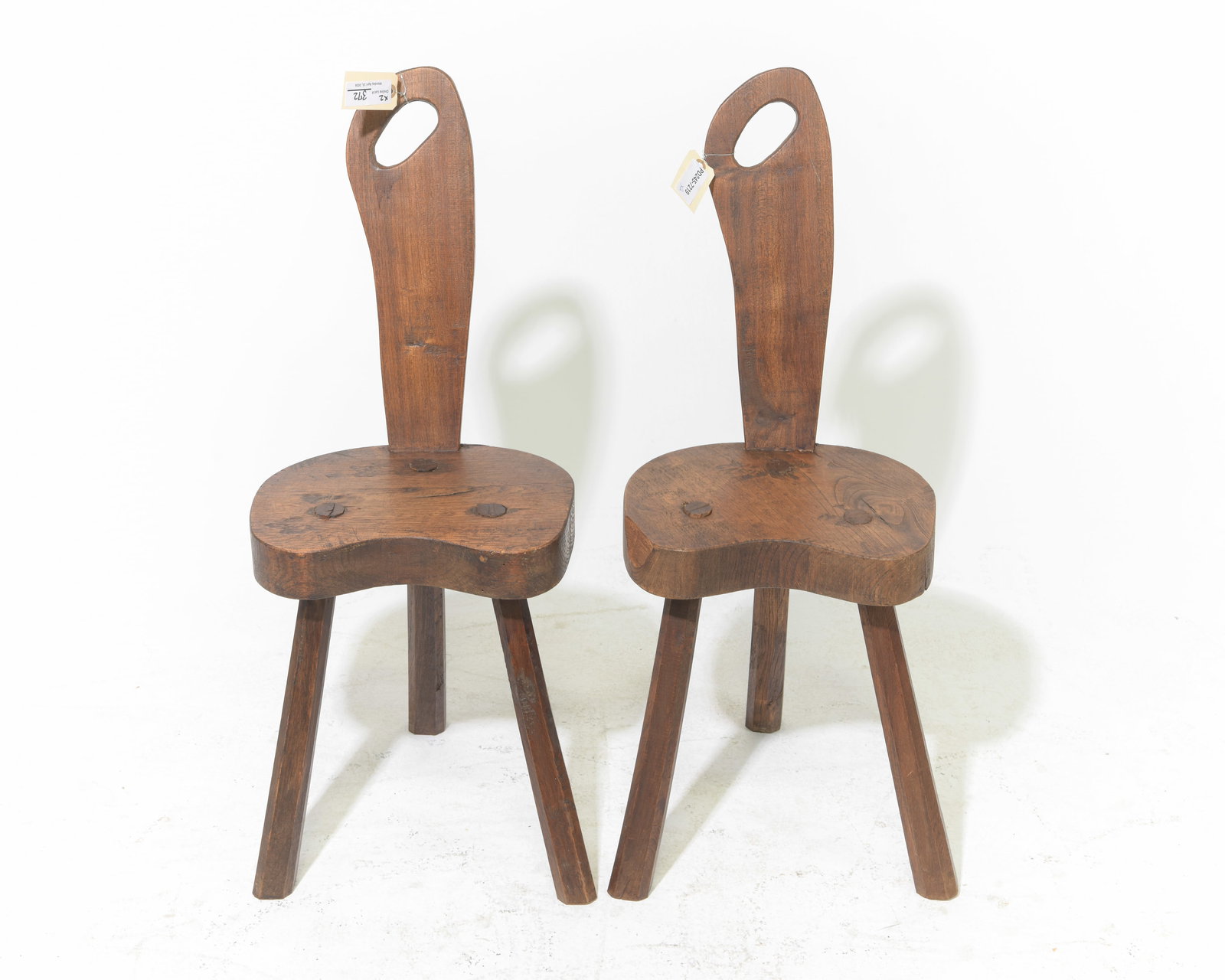 French Pair of Oak Rustic Chairs (1 of 4)